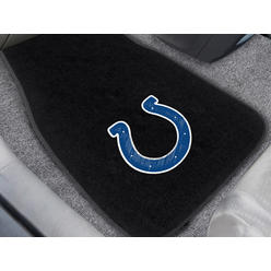 FANMATS 10299 NFL Indianapolis Colts 2-Piece Embroidered Car Mat, 17" x 25.5"