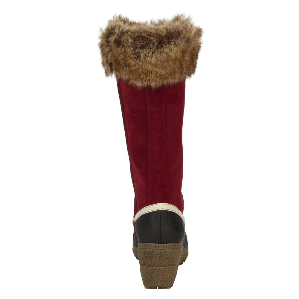 Qupid Women&#8217;s Mac-22 Faux Fur Winter Boot - Burgundy