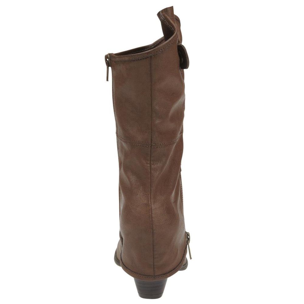 Qupid Women's Patia Western Boot with Zipper - Brown