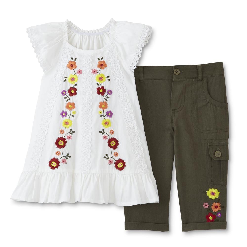 Young Hearts Infant & Toddler Girl's Peasant Top & Cargo Pants - Floral