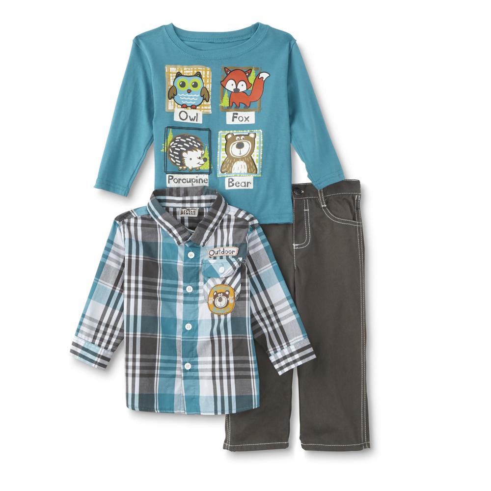 Little Rebels Infant Boys' Graphic T-Shirt, Shirt & Pants - Forest Buddies