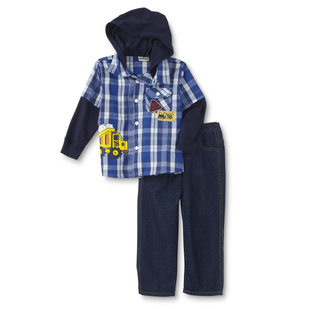 Little Rebels Infant & Toddler Boys' Shirt & Jeans - Plaid