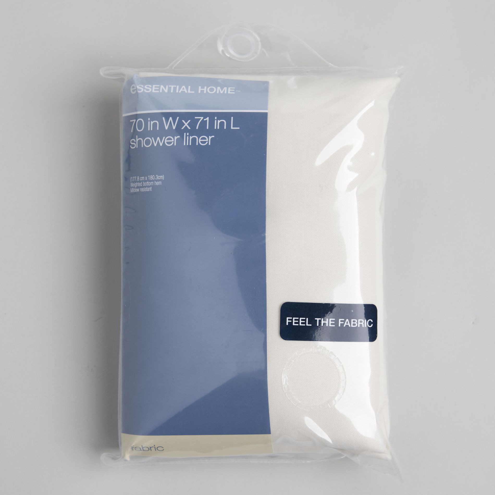Essential Home Fabric Shower Curtain Liner, White Essential Home Fabric Shower Curtain Liner, White