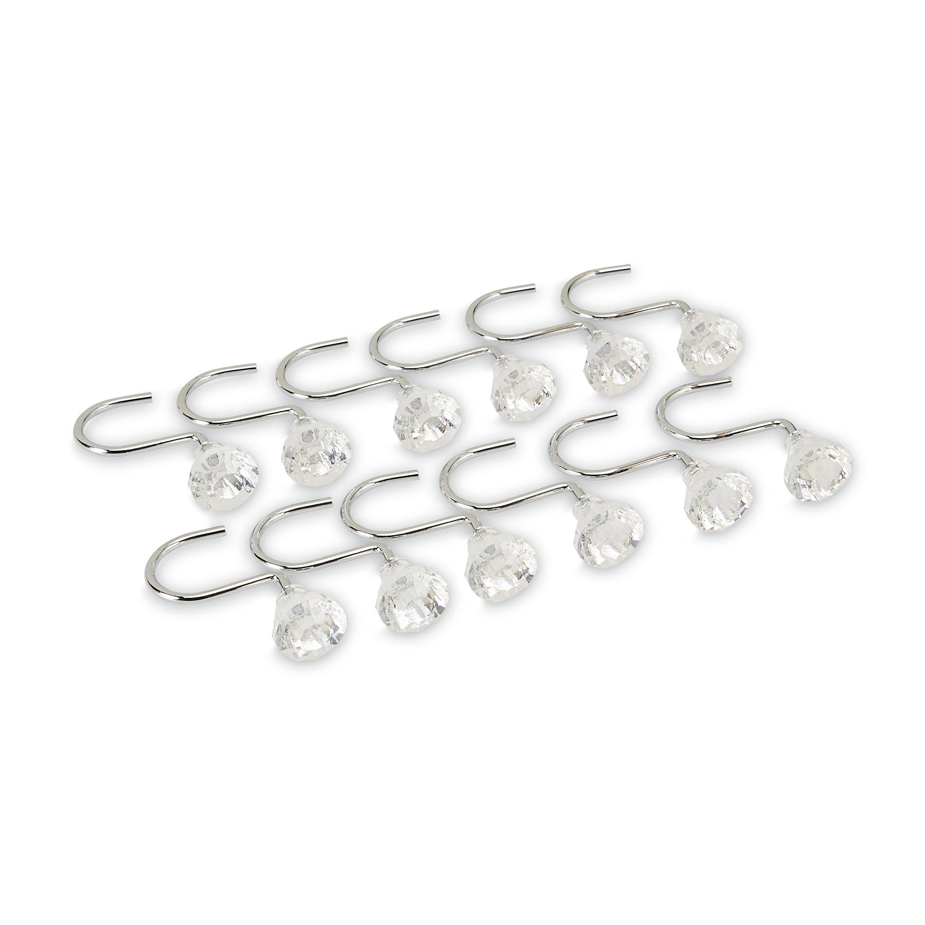 Essential Home 12 Faceted Gem Shower Curtain Hooks
