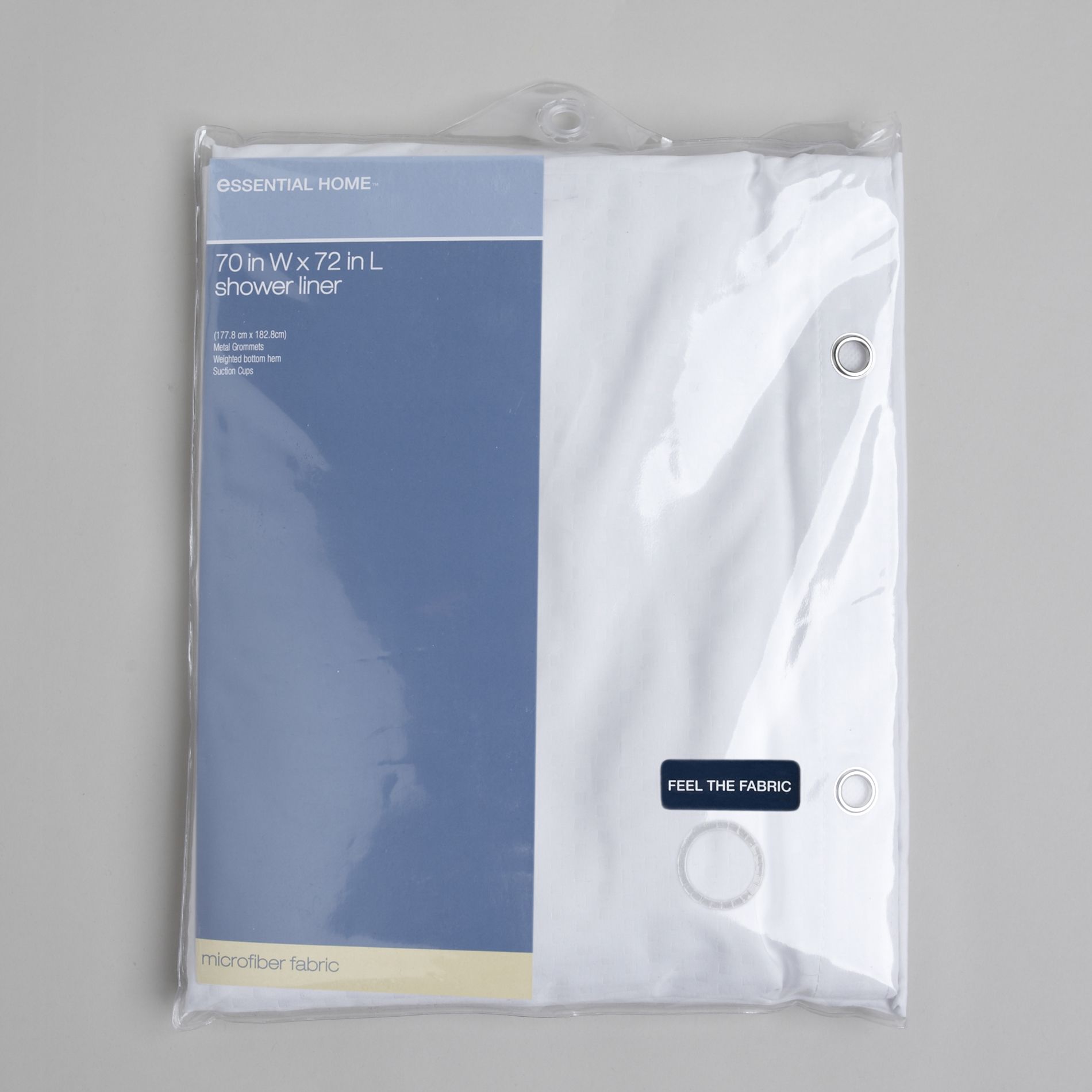 Essential Home Geometric Microfiber Shower Curtain Liner White Essential Home Geometric Microfiber Shower Curtain Liner White