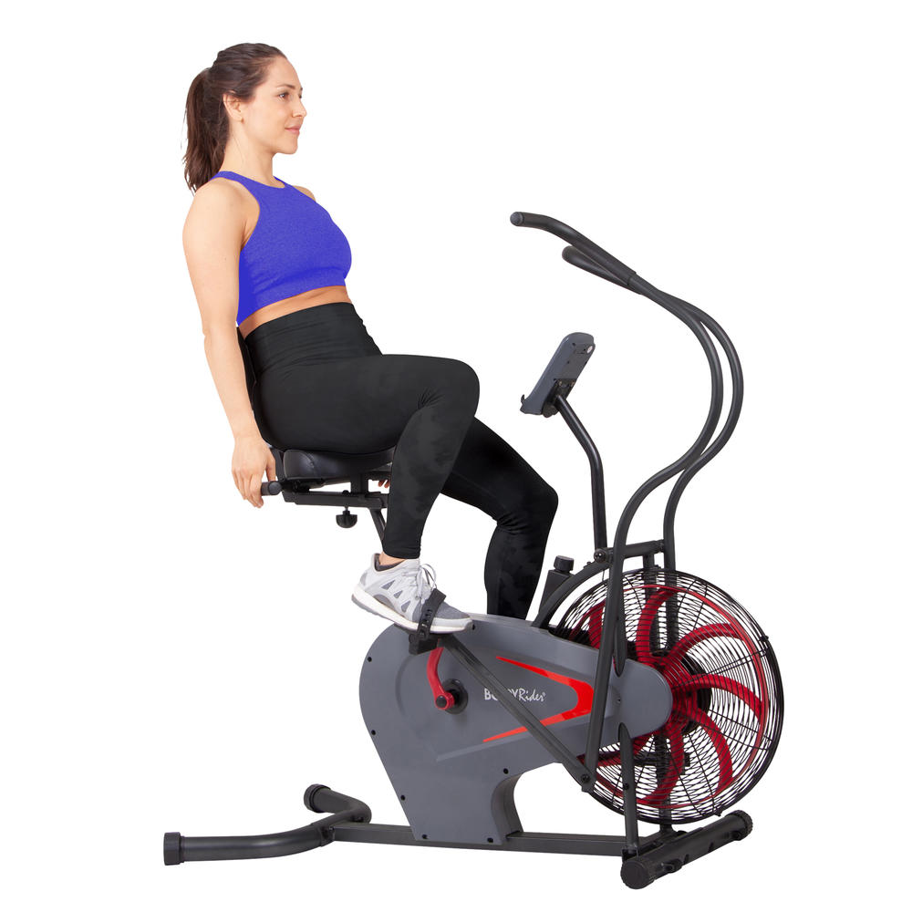 Body Rider Stationary Upright Fan Bike with Curve-Crank&#174; Technology and Back Support