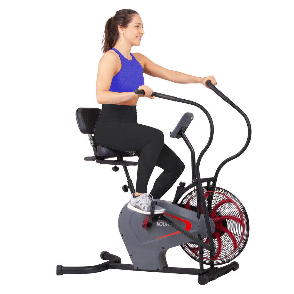 Body Rider Stationary Upright Fan Bike with Curve-Crank&#174; Technology and Back Support