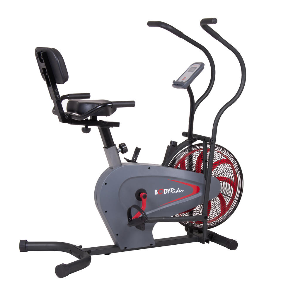 Body Rider Stationary Upright Fan Bike with Curve-Crank® Technology and Back Support