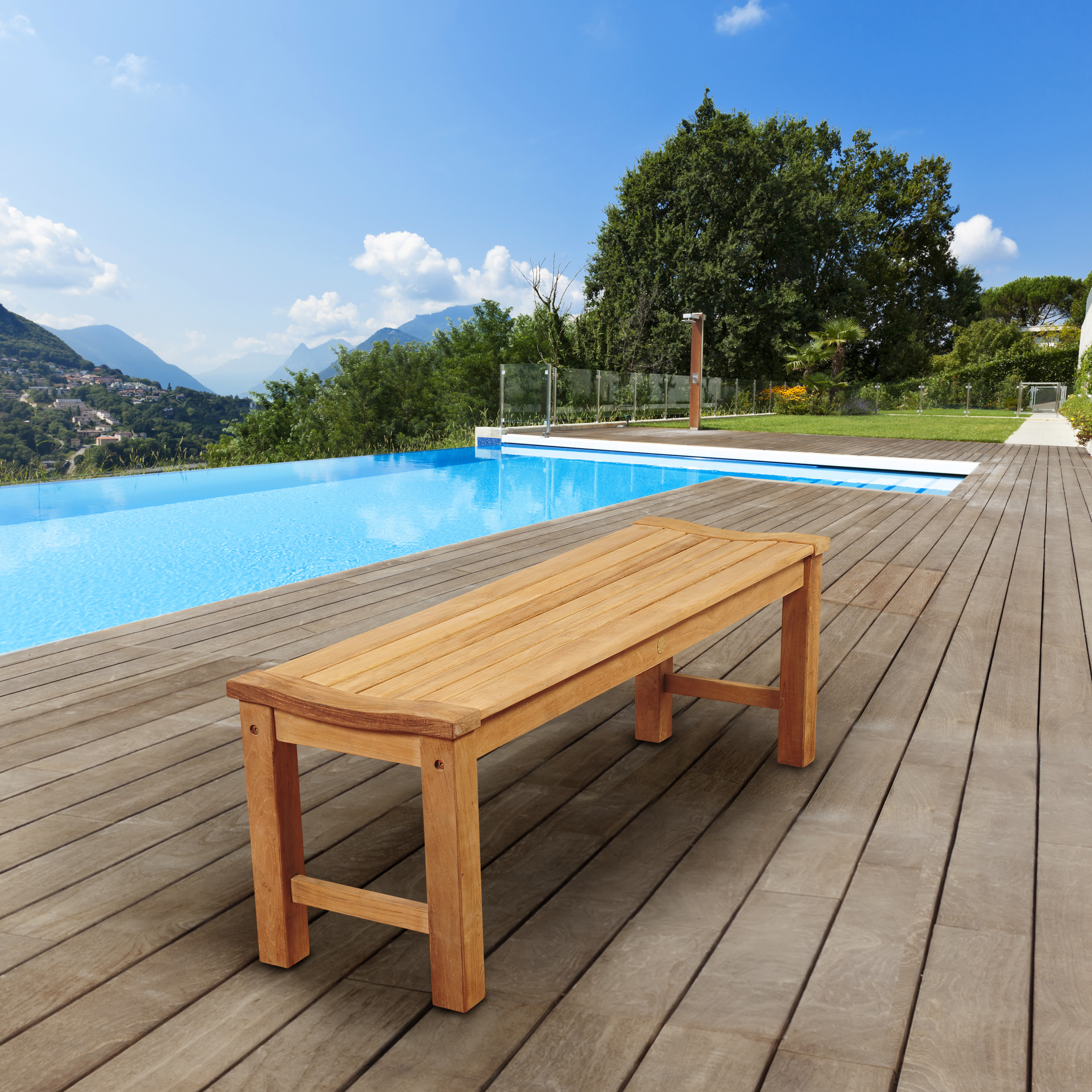 Amazonia Hawkeye 51 Teak Patio Backless Bench