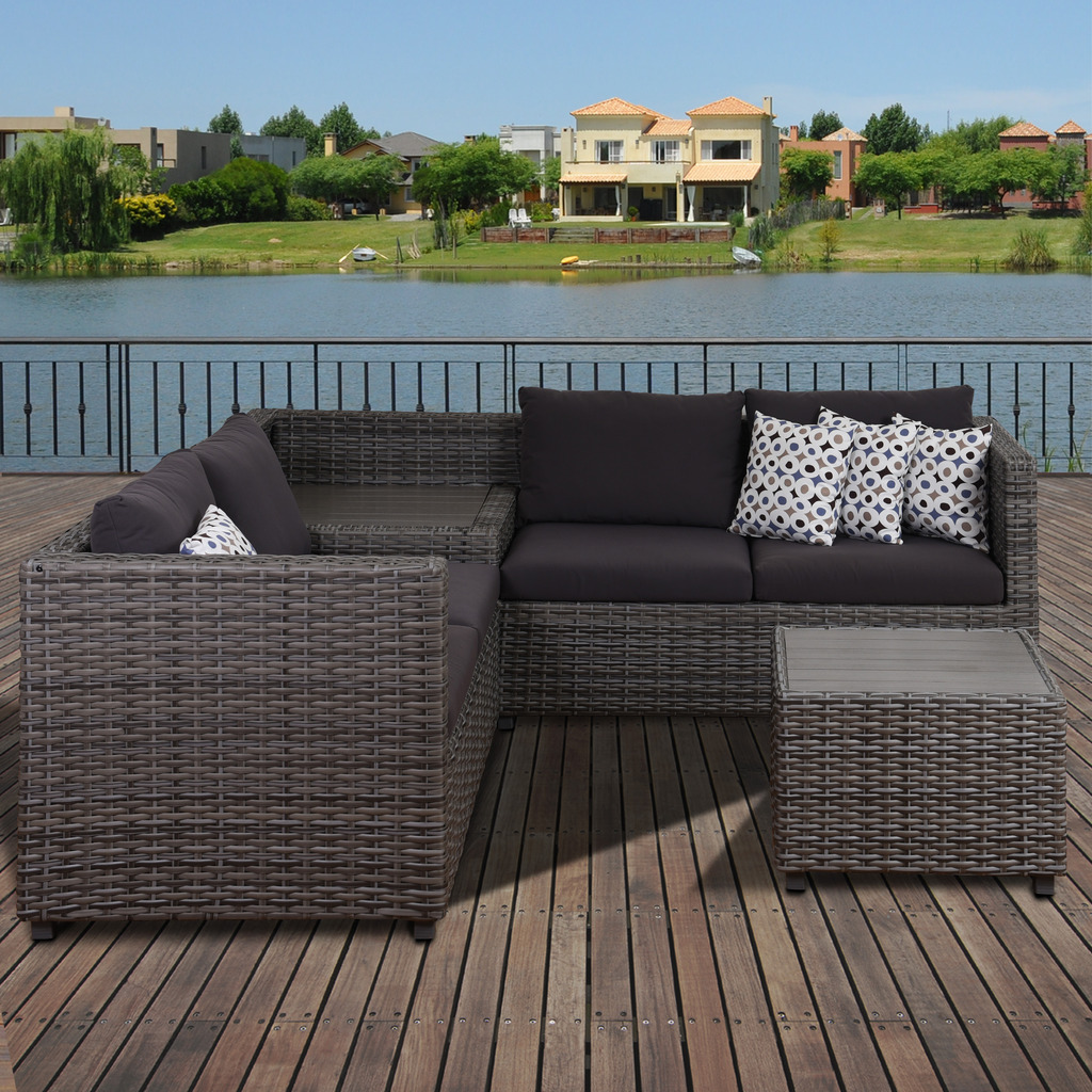 Atlantic Westin 3 Piece Patio Sectional Set with Cushions and Storage