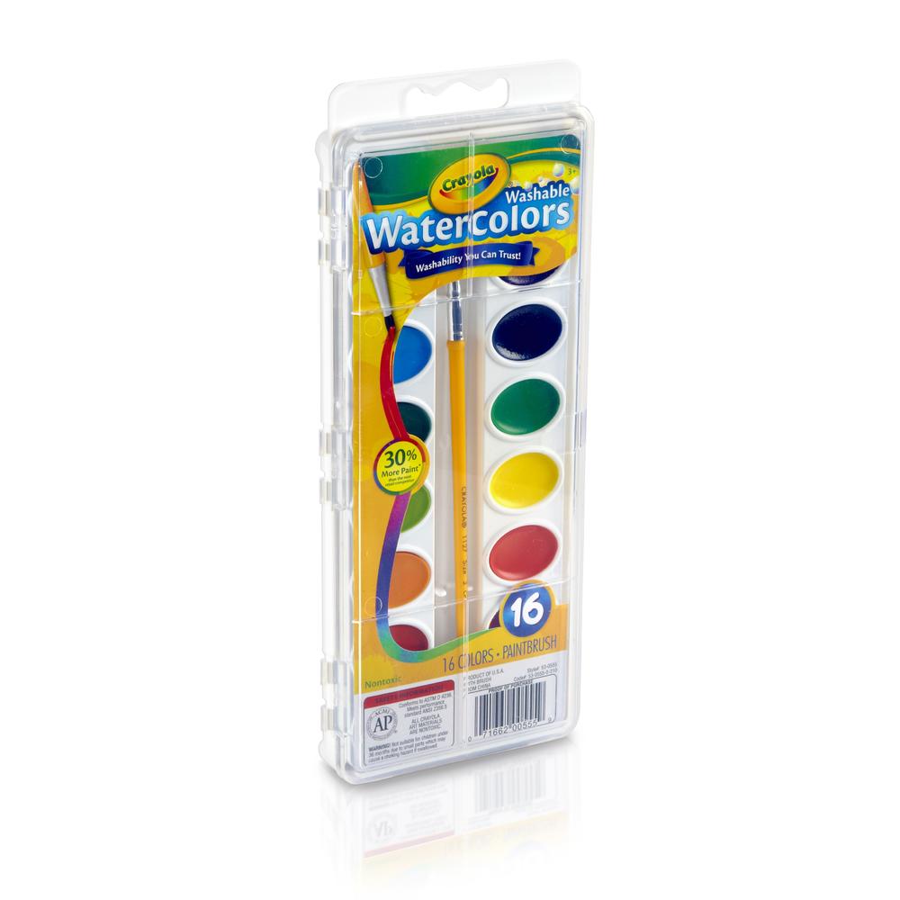 Crayola 25175411 Washable Watercolors, 16 colors