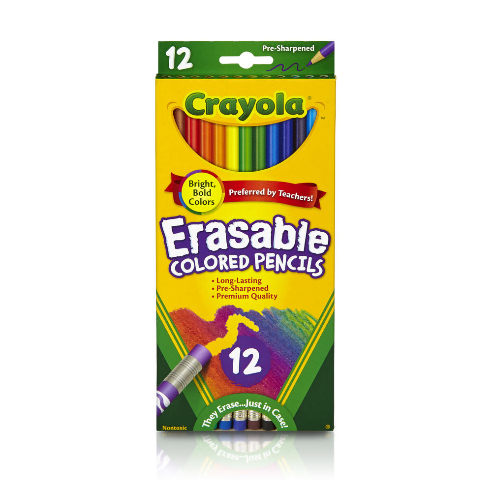 Crayola Pencils, Colored, Erasable, 12 pencils