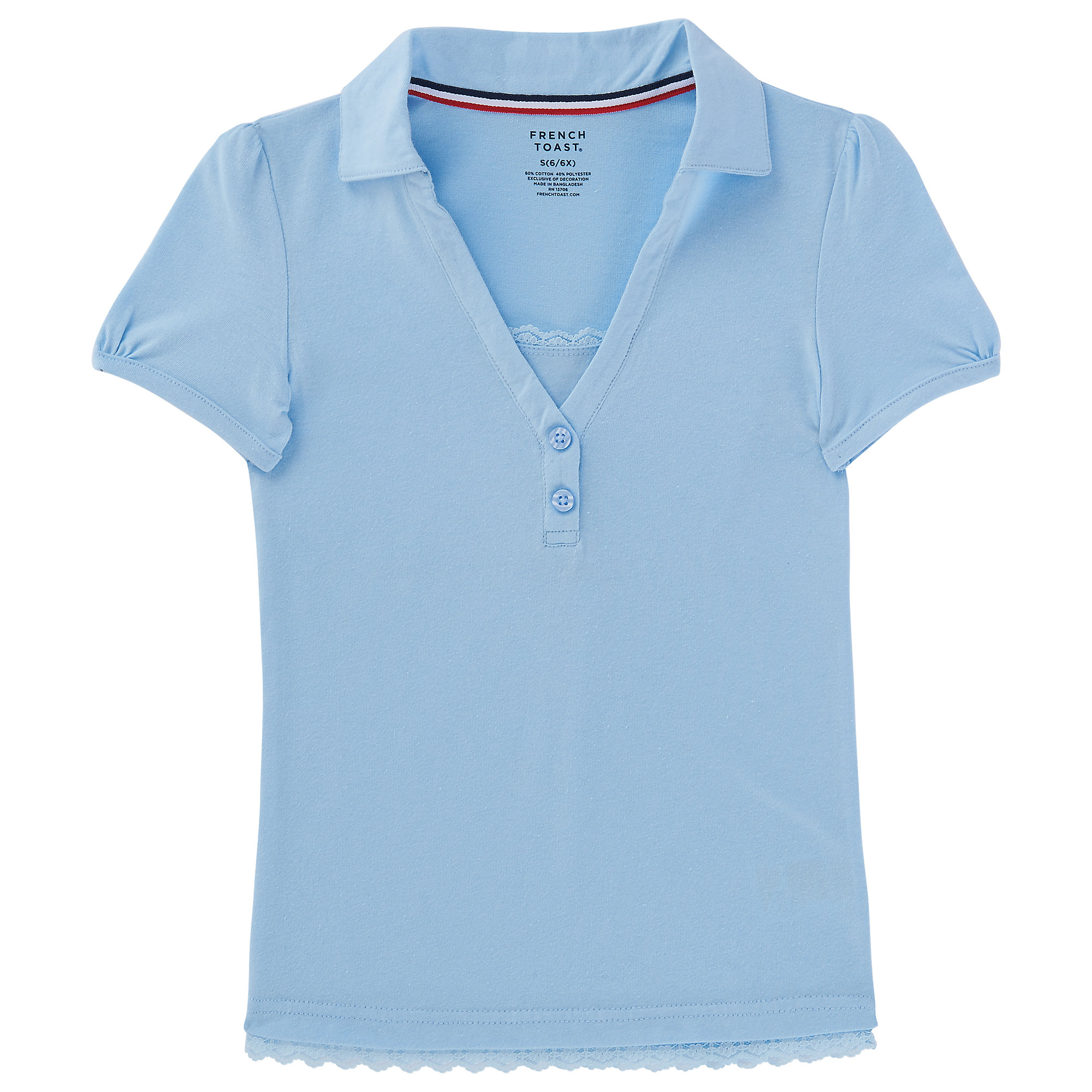 At School by French Toast Polo with Lace Trim