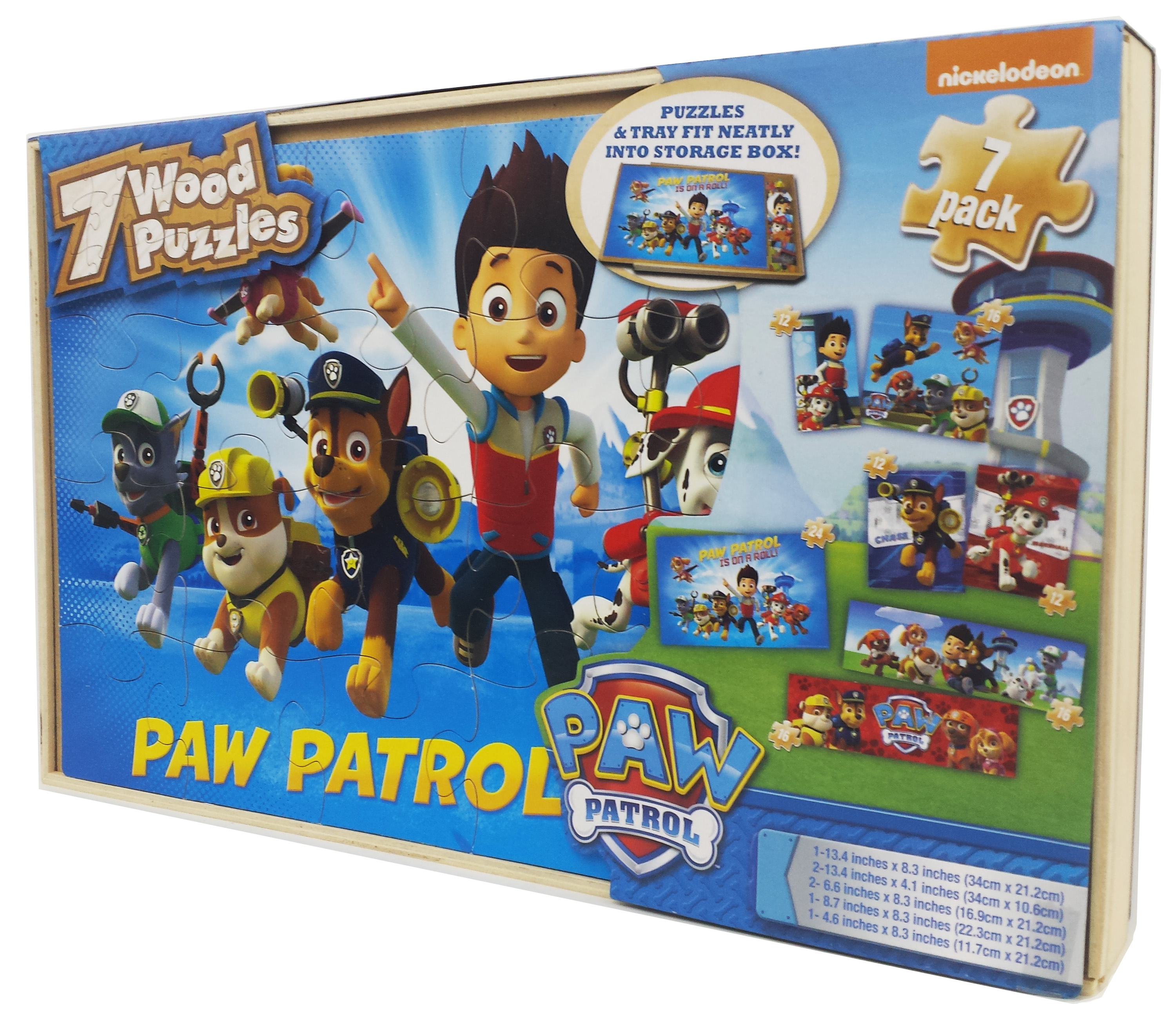 Nickelodeon 7 in 1 Paw Patrol Puzzle with Tin   Toys & Games   Puzzles