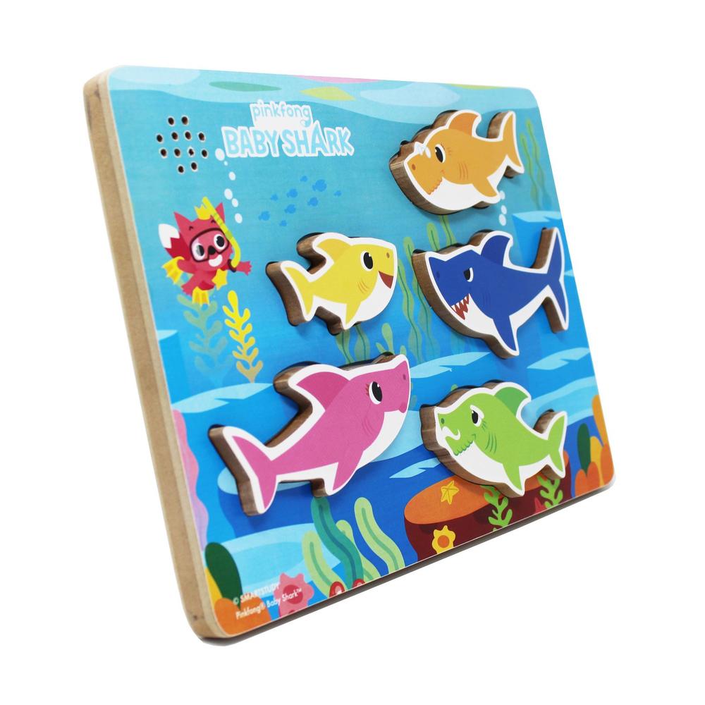 Cardinal Games Pinkfong Baby Shark Chunky Wood Sound Puzzle - Plays Baby Shark Song