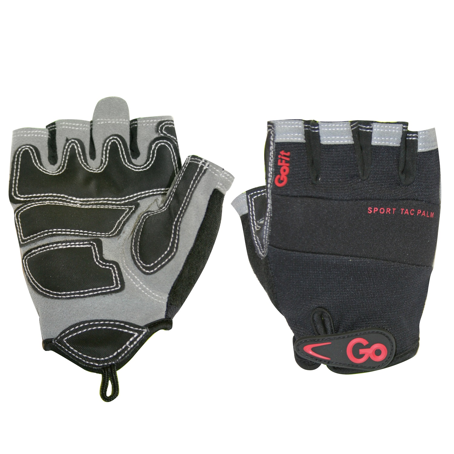 GoFit Men's Pro Sport-Tac Glove - Black/Gray/Red Accent - L