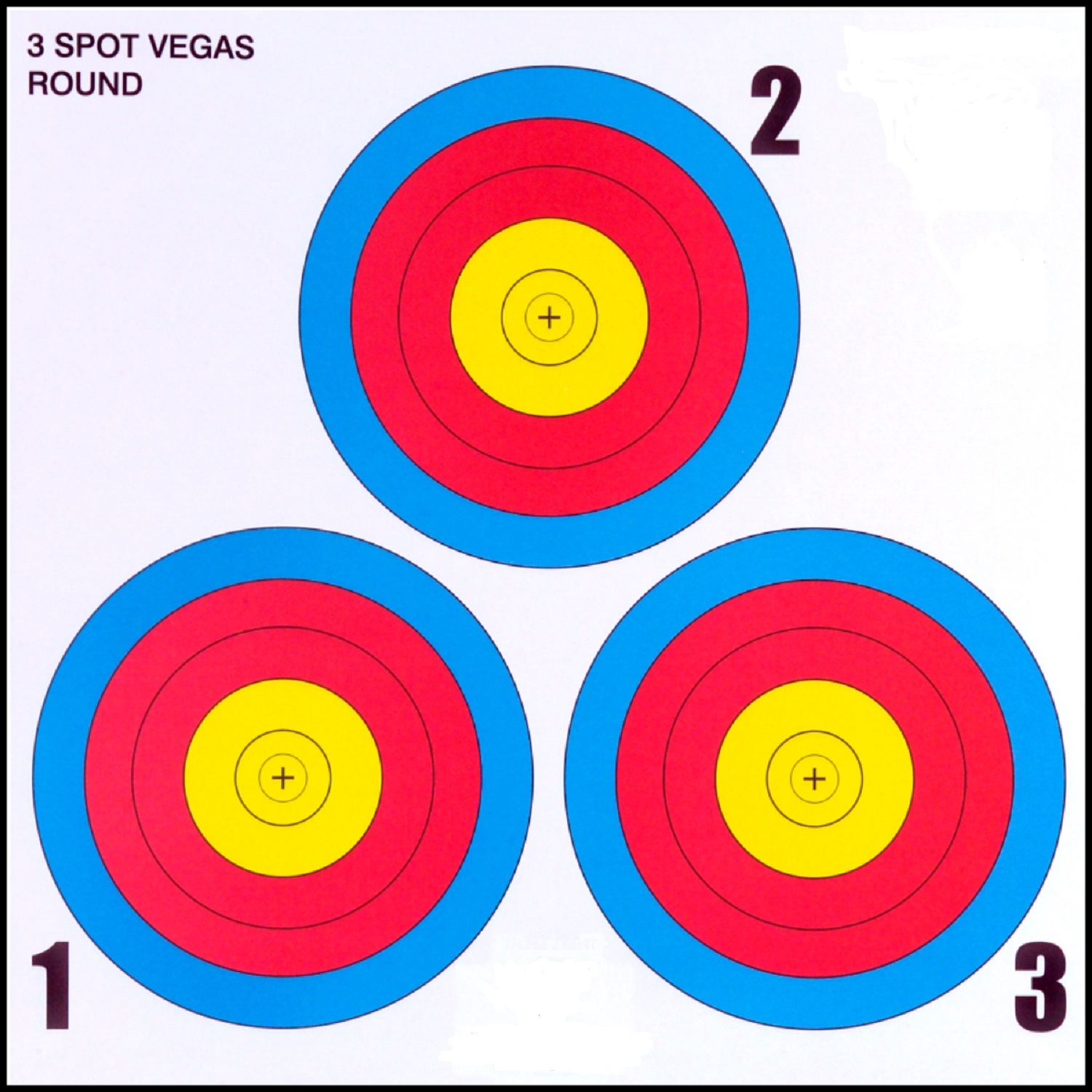 thumbnail image 2 of Morrell Vegas 3-Spot Paper Face Archery Targets – 100 Pack – PF3, Polypropylene, USA Made 2 of 2
