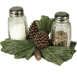 River's Edge Pinecone Salt and Pepper Glass