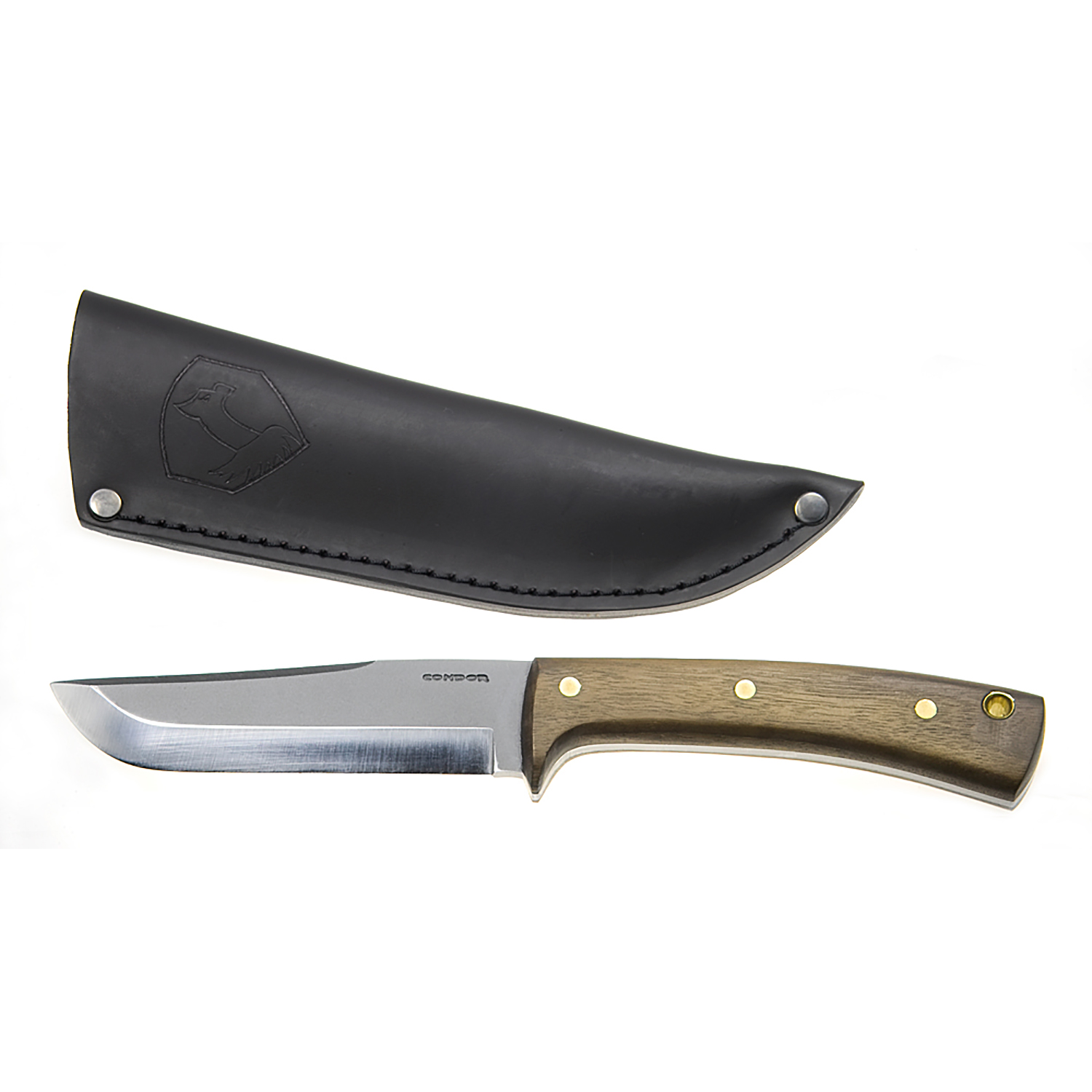 Condor Tool & Knife Condor Stratos Fixed Plain Edge Knife w/Leather Sheath 5 In
