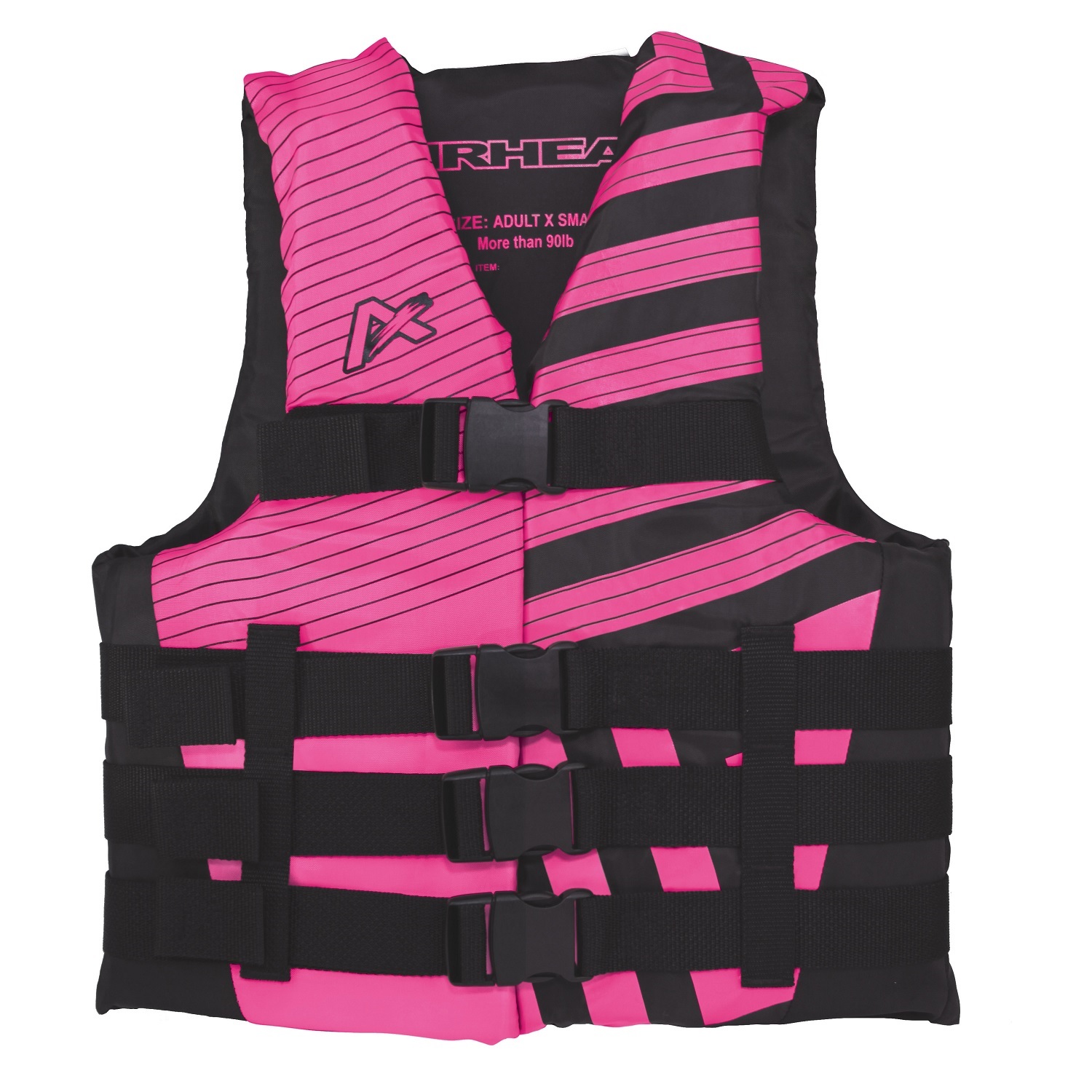 Airhead Trend Womens Closed Side Life Vest-2XL/3XL-Pink/Blk