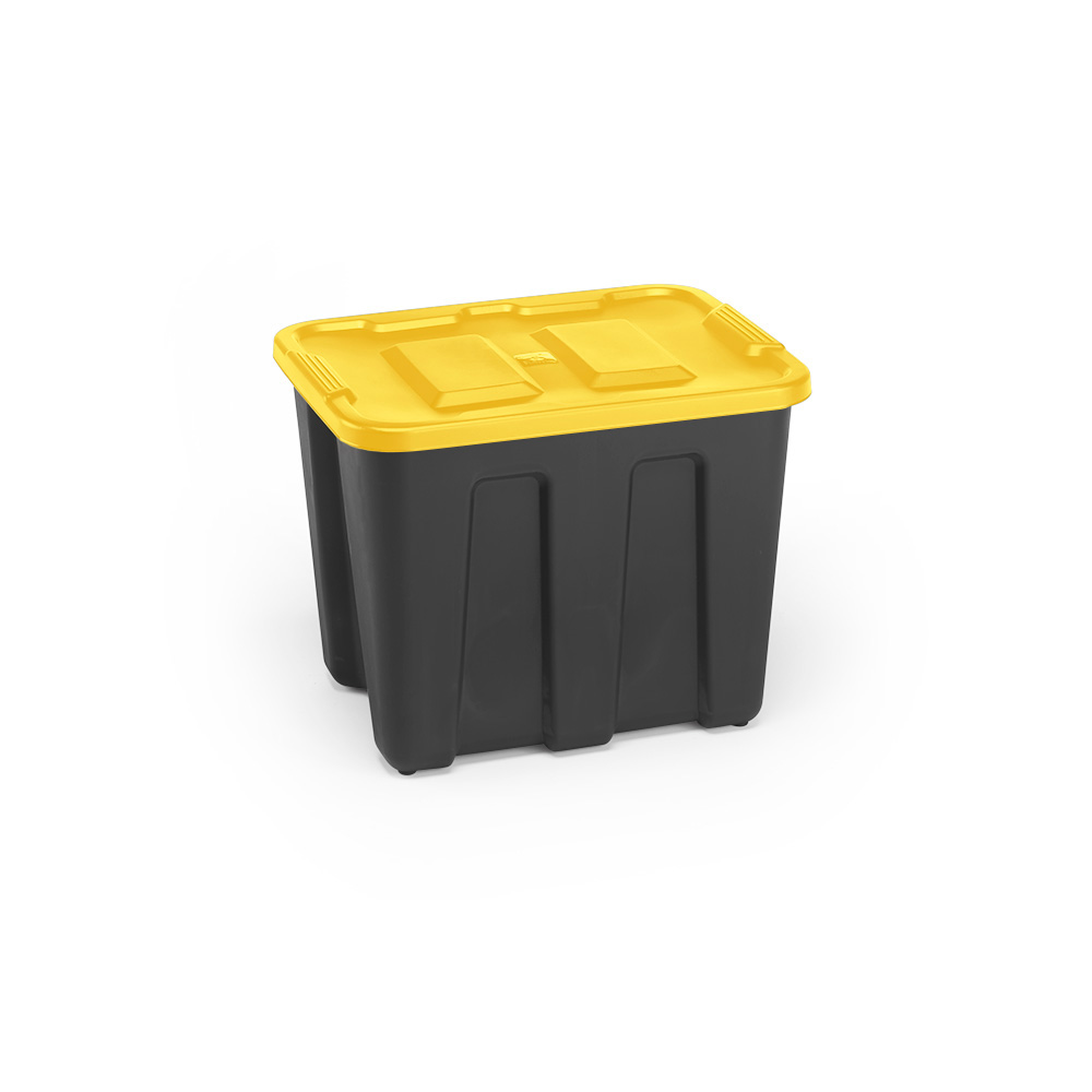 Homz Durabilt 18-Gallon Latching LLDPE Tote - Black/Yellow