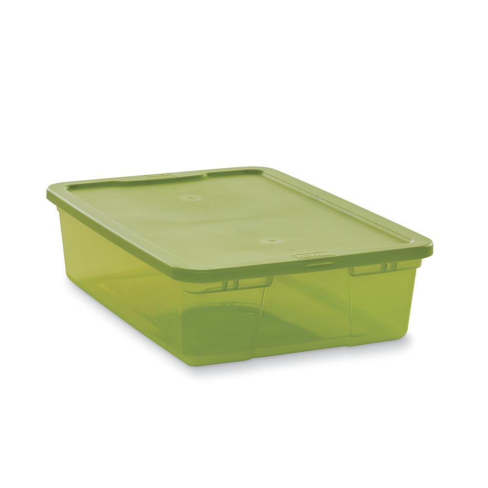 Homz Products 28-Quart Tote &#8211;  Lime Tint/Lime