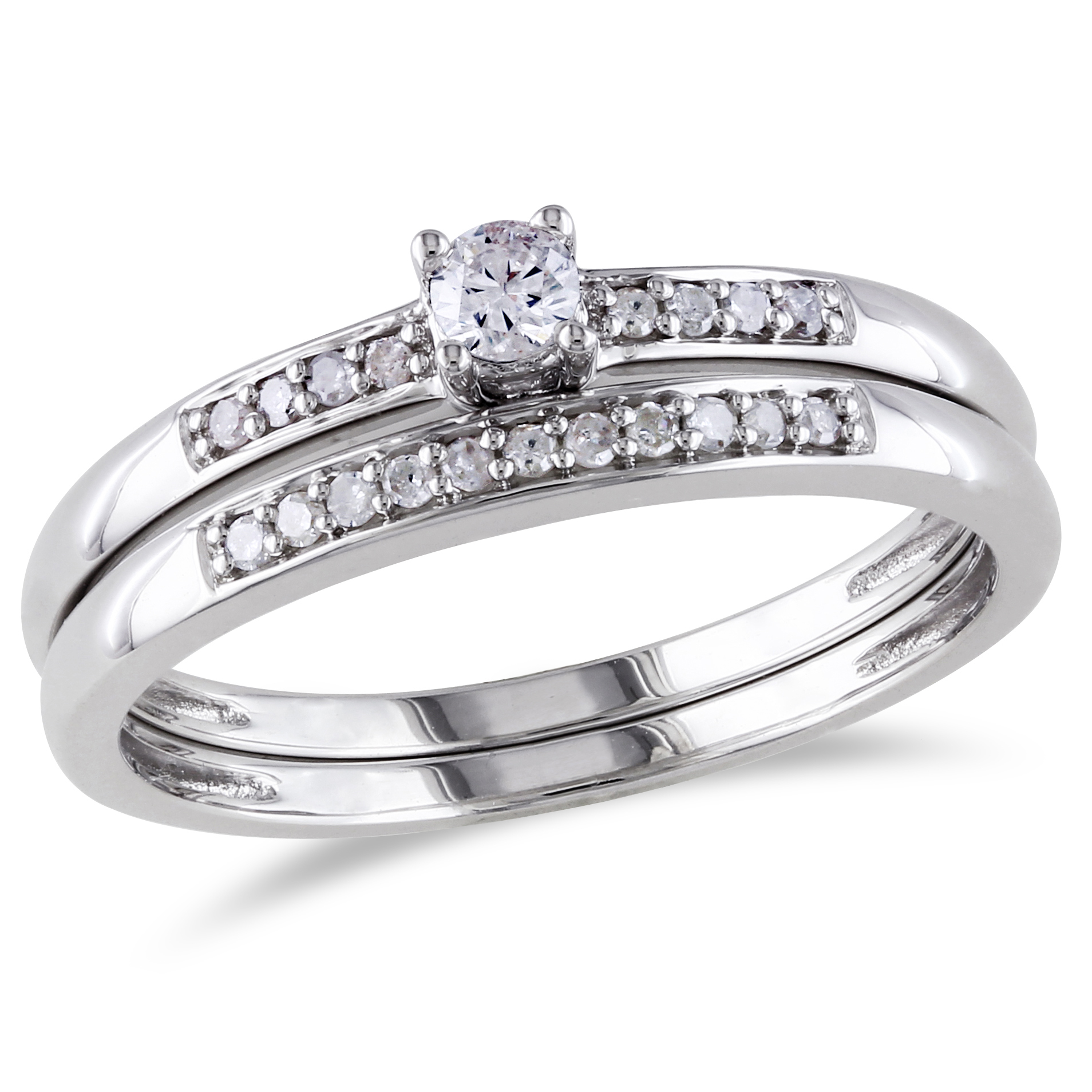 1/5 Cttw. Sterling Silver Diamond Bridal Ring Set (G-H I2-I3)