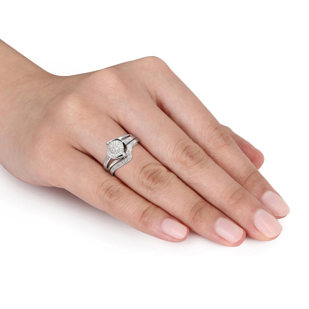 1/4 Cttw. Sterling Silver Diamond Bridal Ring Set (G-H I2-I3)