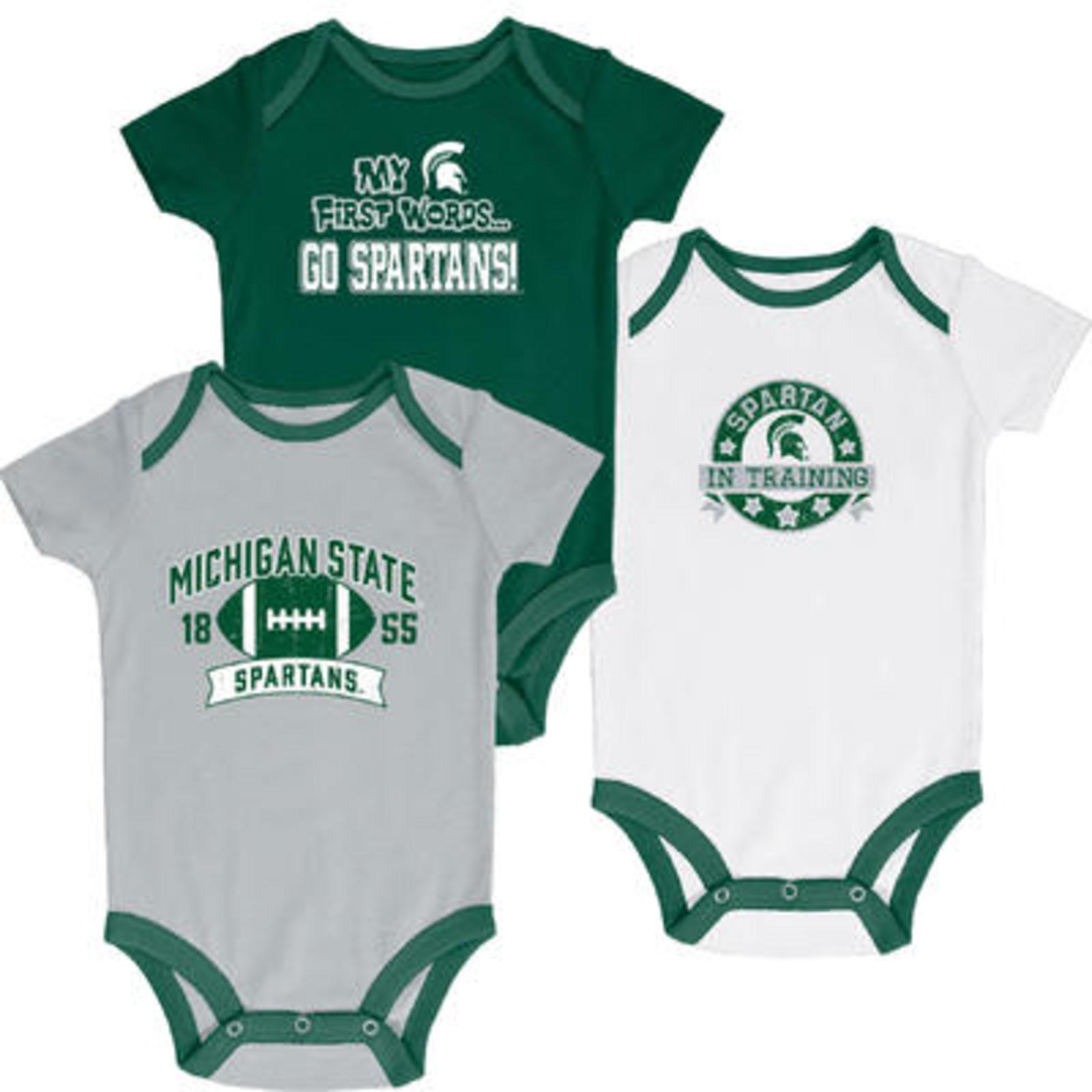 NCAA Infant Boys’ 3-Pack Graphic Bodysuits - Michigan State Spartans, Size: 3-6 Months NCAA Infant Boys’ 3-Pack Graphic Bodysuits - Michigan State Spartans, Size: 3-6 Months