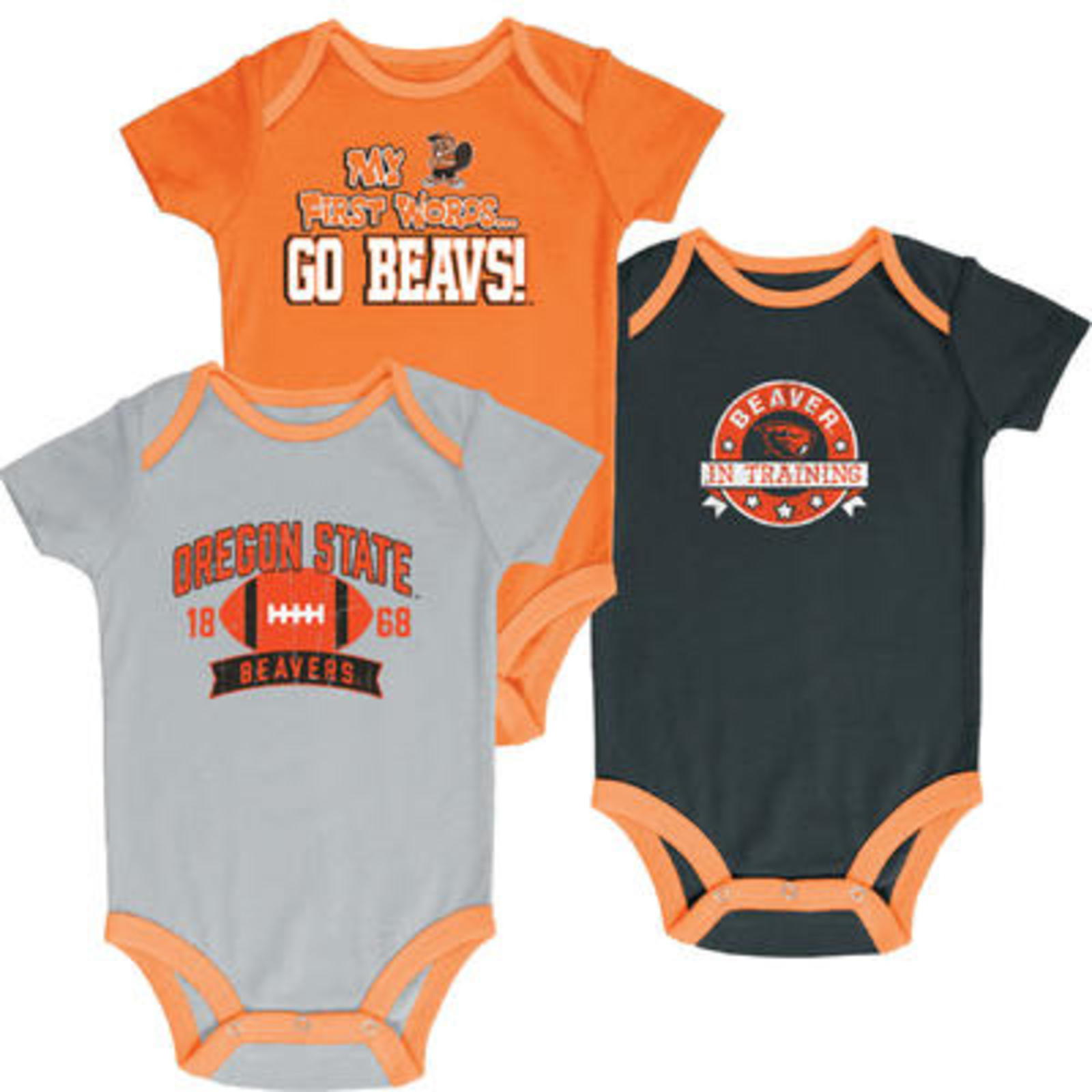 NCAA Infant Boys’ 3-Pack Graphic Bodysuits - Oregon State Beavers, Size: 12 months NCAA Infant Boys’ 3-Pack Graphic Bodysuits - Oregon State Beavers, Size: 12 months