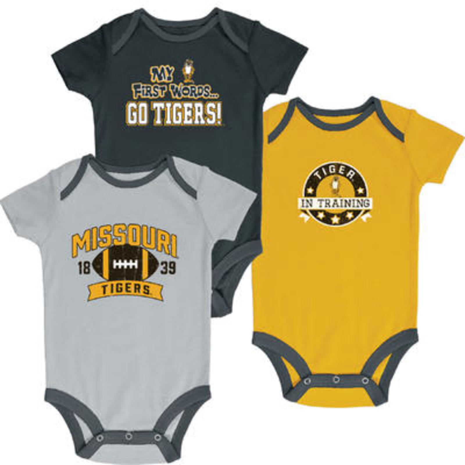 NCAA Infant Boys&#8217; 3-Pack Graphic Bodysuits - Missouri Tigers