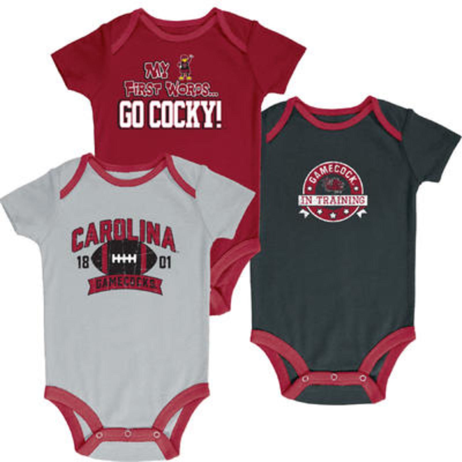 NCAA Infant Boys&#8217; 3-Pack Graphic Bodysuits - Carolina Gamecocks