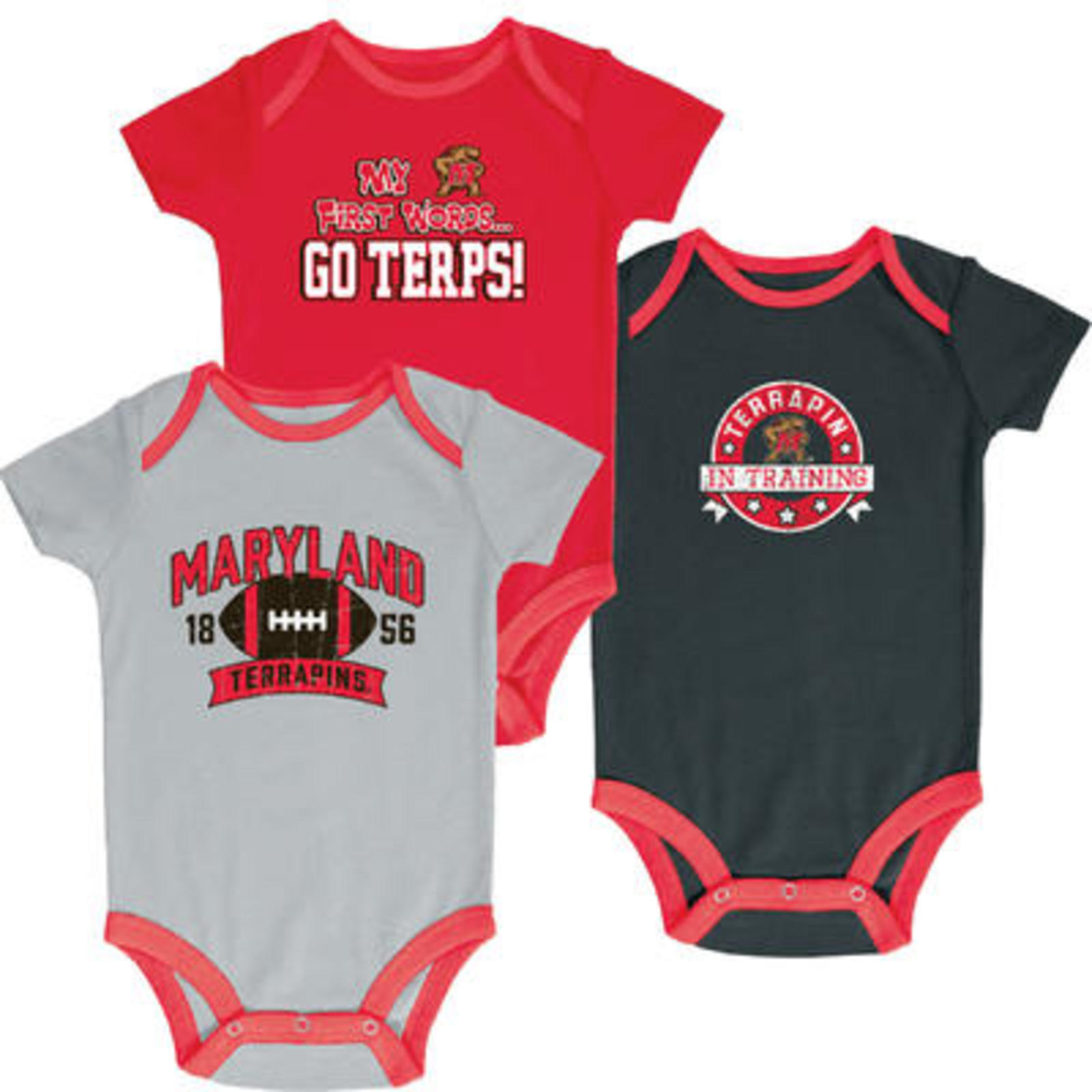NCAA Infant Boys’ 3-Pack Graphic Bodysuits - Maryland Terrapins, Size: 0-3 Months NCAA Infant Boys’ 3-Pack Graphic Bodysuits - Maryland Terrapins, Size: 0-3 Months