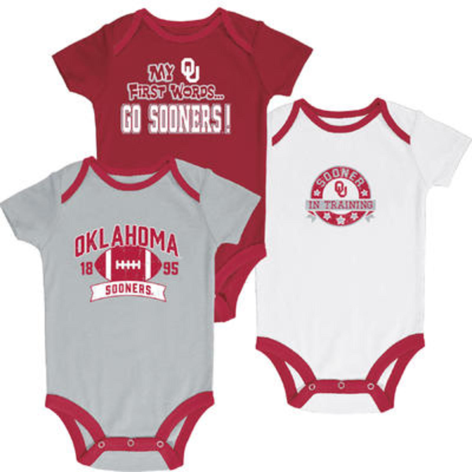 NCAA Infant Boys’ 3-Pack Graphic Bodysuits - Oklahoma Sooners, Size: 3-6 Months NCAA Infant Boys’ 3-Pack Graphic Bodysuits - Oklahoma Sooners, Size: 3-6 Months