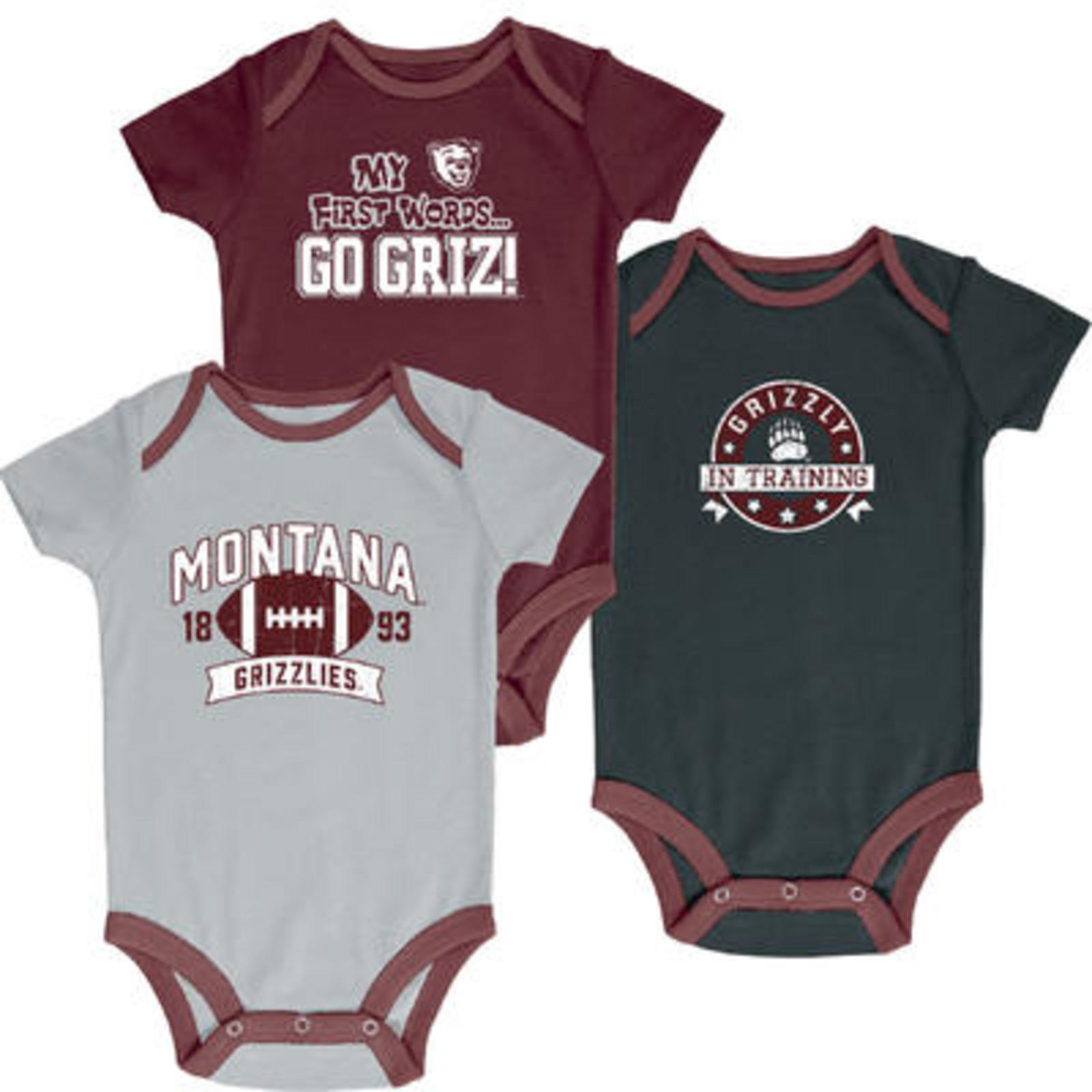 NCAA Infant Boys’ 3-Pack Graphic Bodysuits - Montana Grizzlies, Size: 0-3 Months NCAA Infant Boys’ 3-Pack Graphic Bodysuits - Montana Grizzlies, Size: 0-3 Months