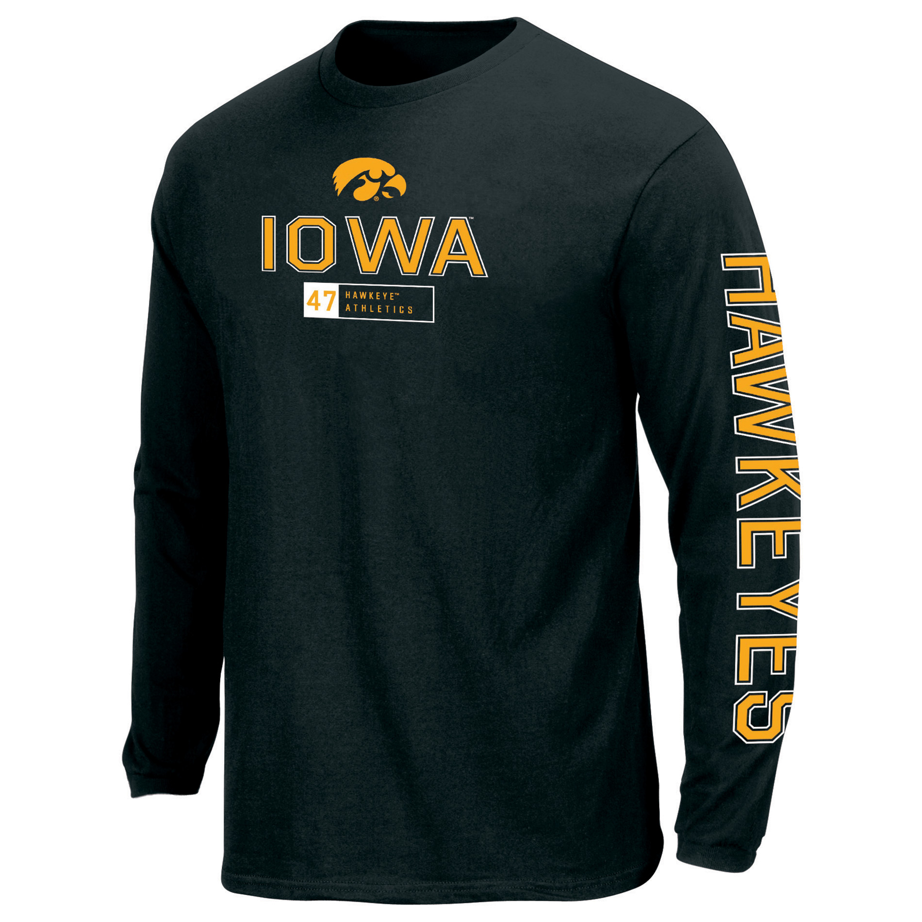 NCAA Men&#8217;s Iowa Hawkeyes Long-Sleeve Graphic T-Shirt