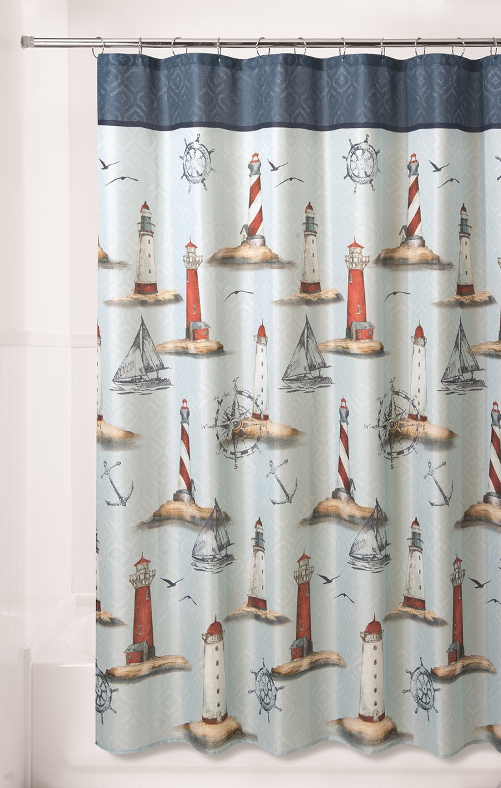 Essential Home Shower Curtain Sailing p 048W P