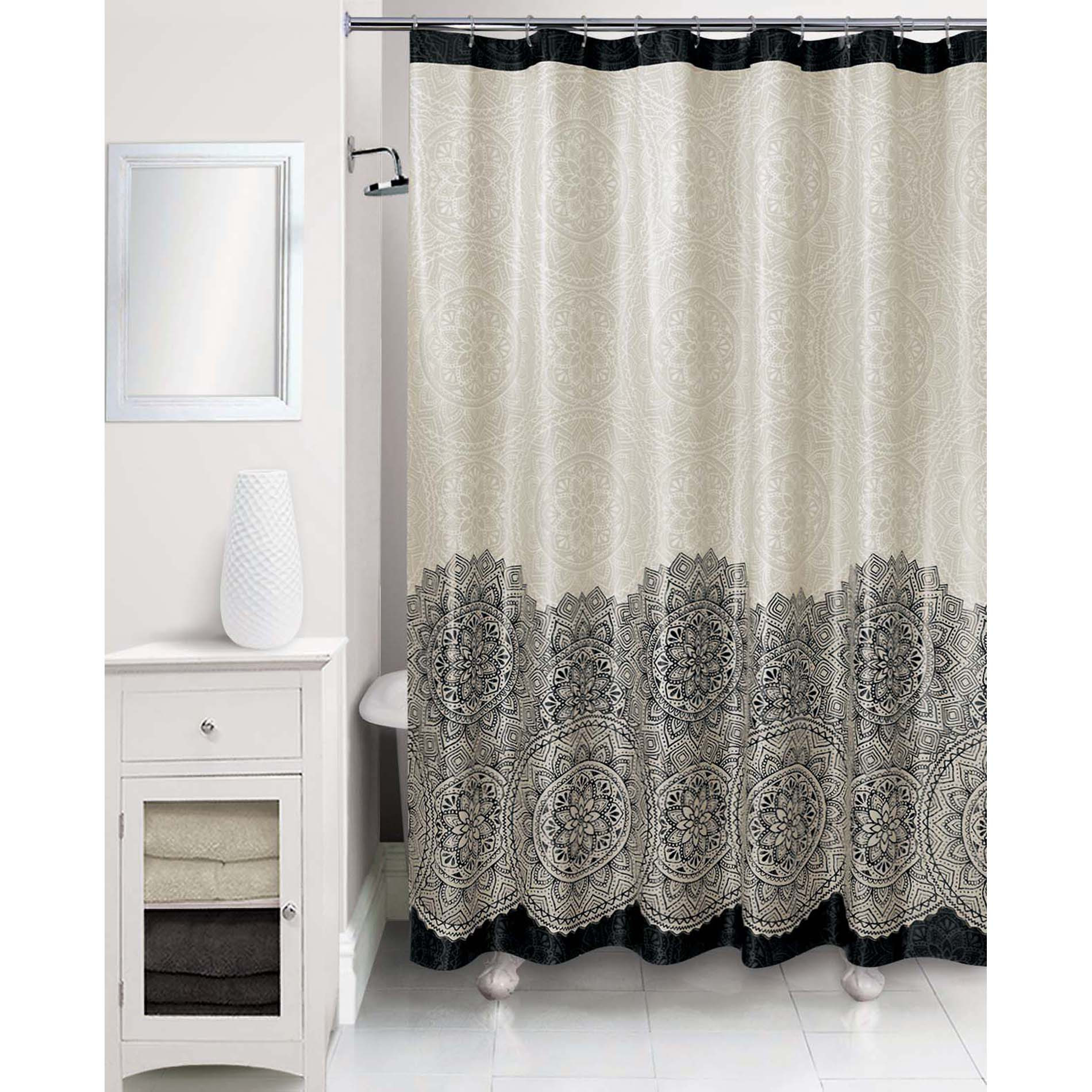 Essential Home Peva Shower Curtain Black and White Medallion Shop
