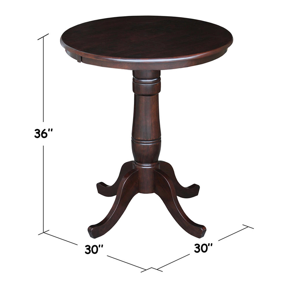 International Concepts 30" Round Top Adjustable Height Pedestal Table