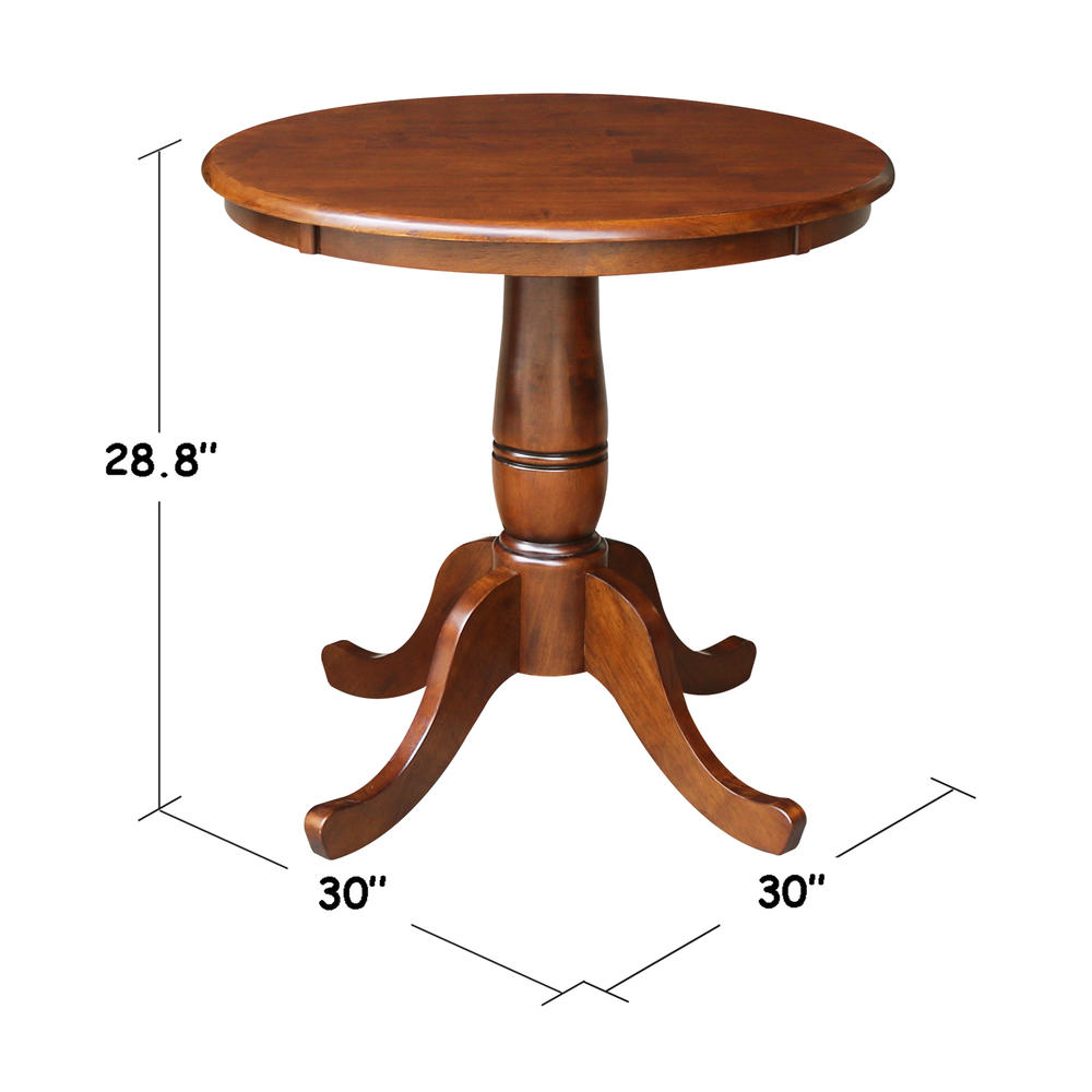 International Concepts 30" Round Pedestal Table - 30"H, Espresso
