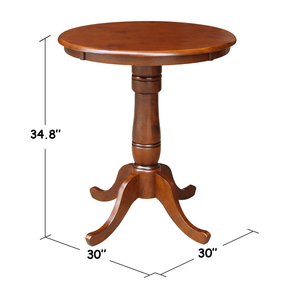 International Concepts 30" Round Pedestal Table - 36"H, Espresso