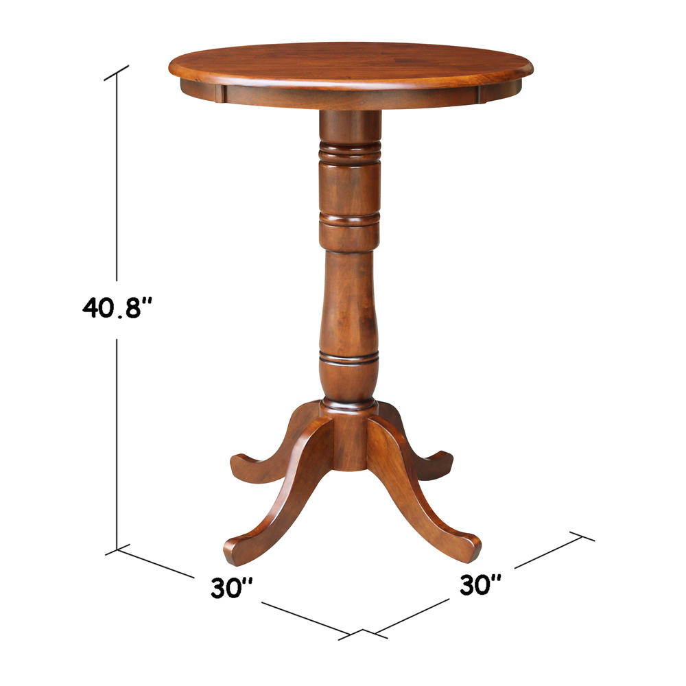 International Concepts 30" Round Pedestal Table - 42"H, Espresso