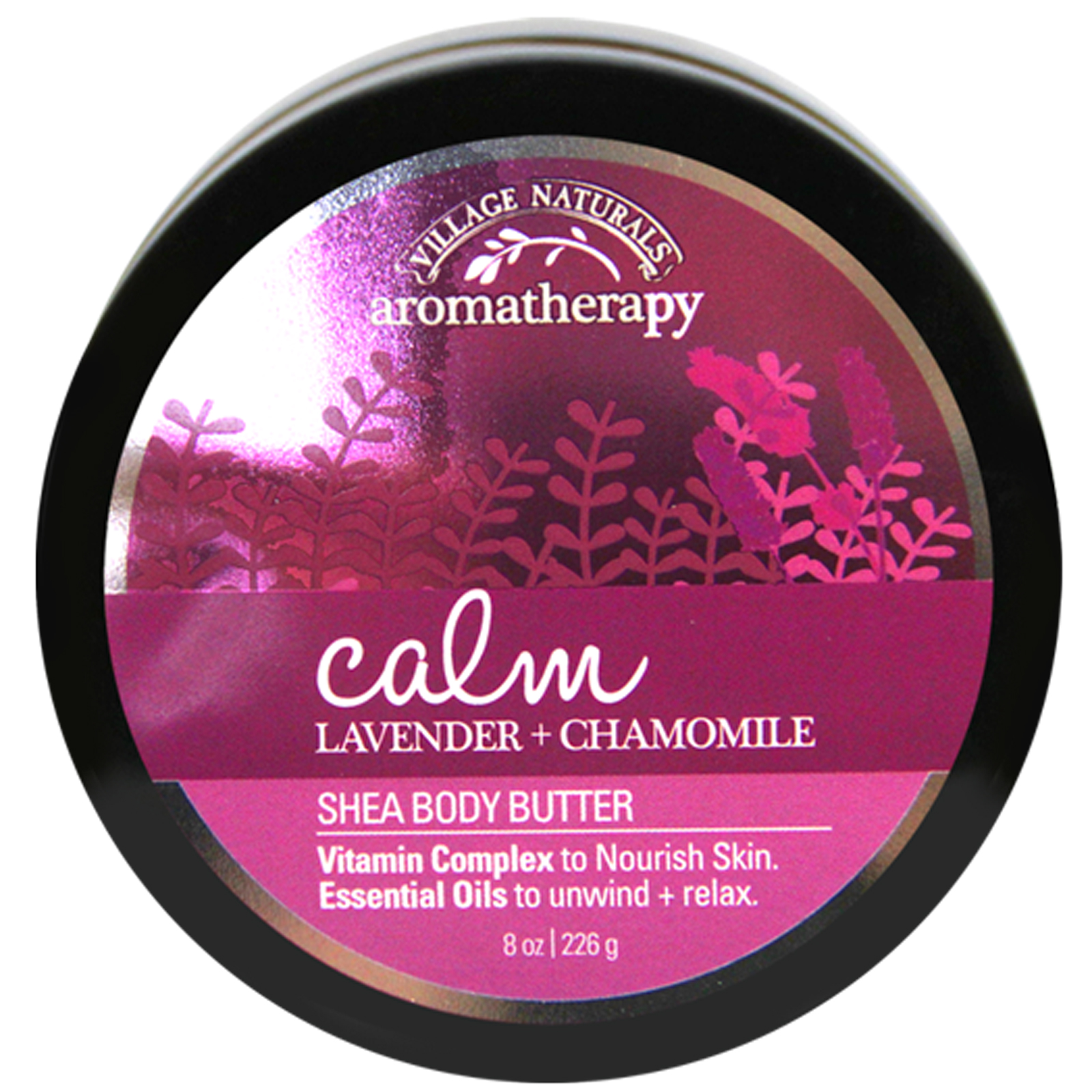 Village Naturals Aromatherapy Calm Lavender and Chamomile Body Butter, 8 oz.