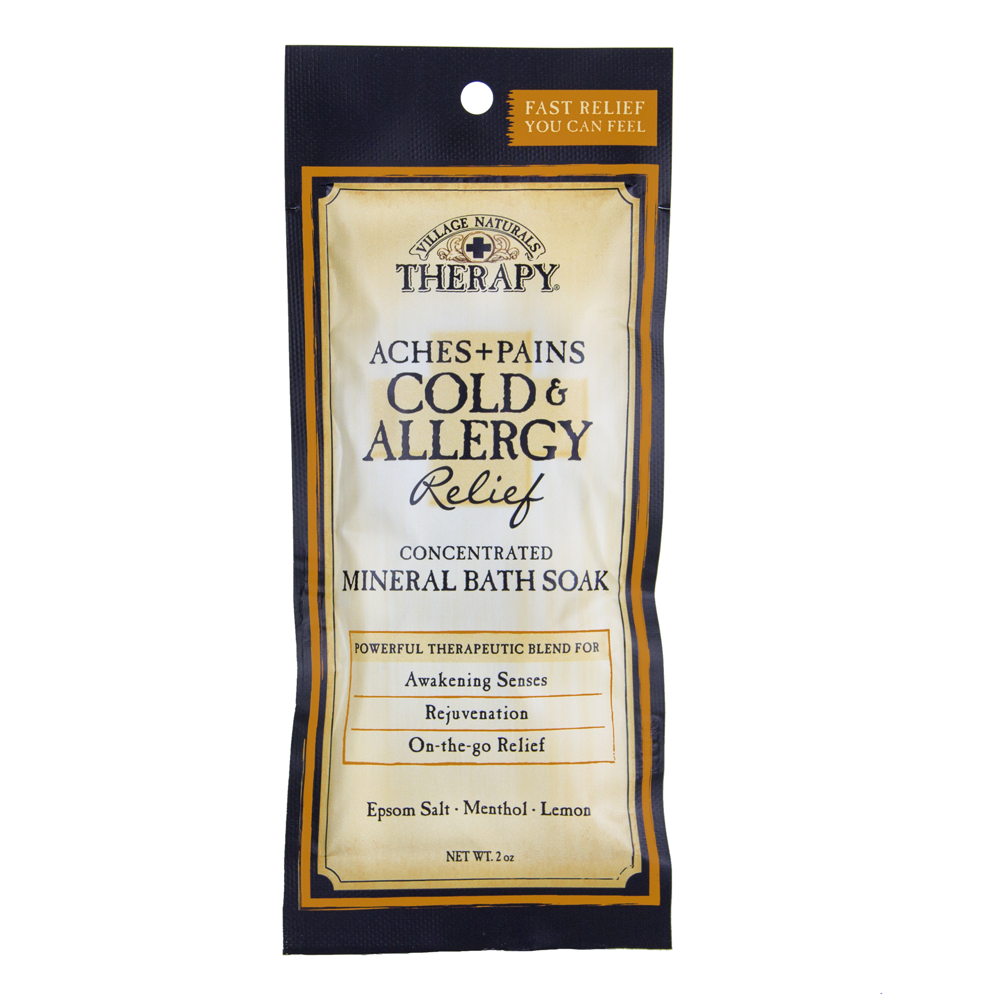 Village Naturals Therapy Cold & Allergy Relief Concentrated Bath Soak, 2 Oz.