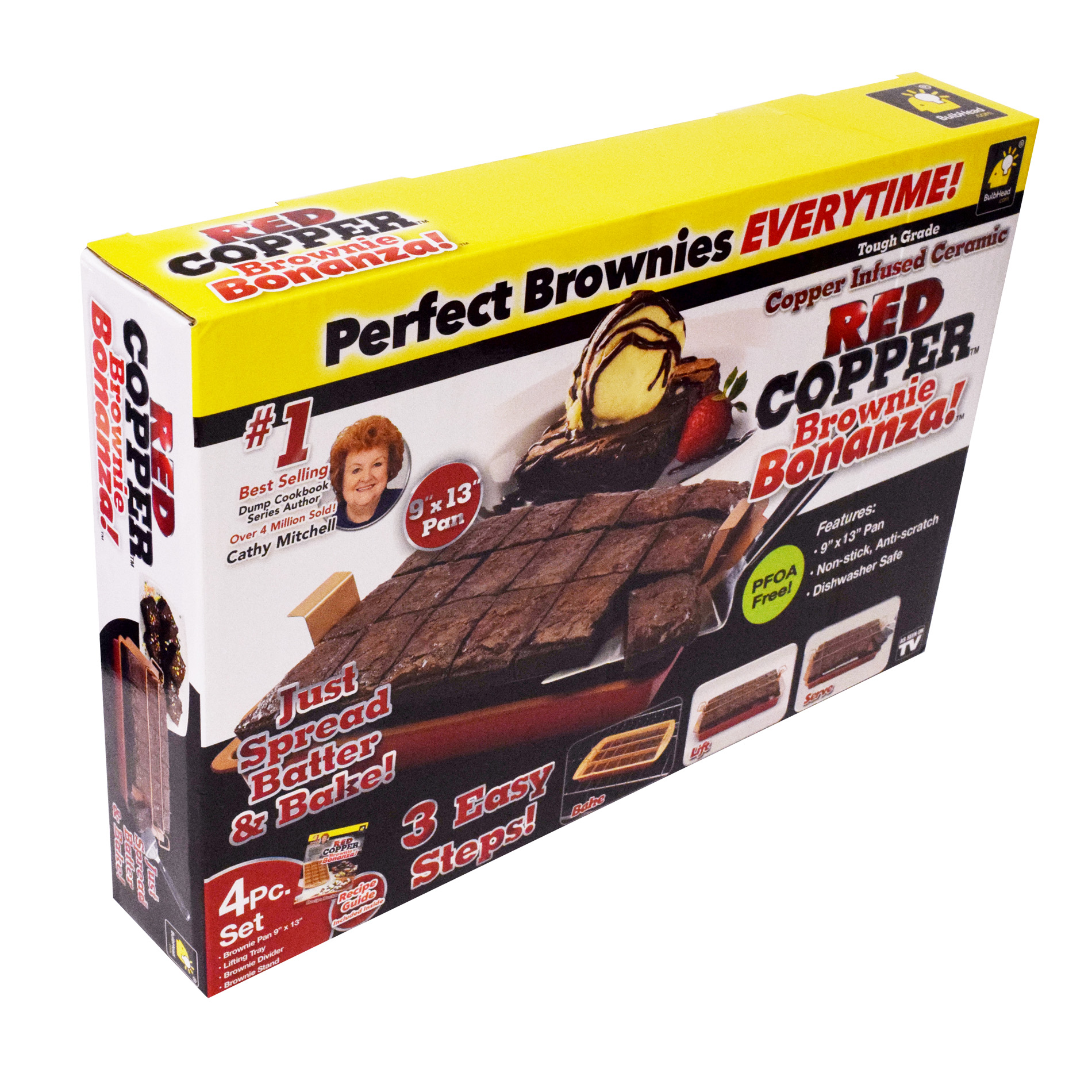 As Seen On TV Brownie Bonanza With Divider Tray - Red As Seen On TV Brownie Bonanza With Divider Tray - Red