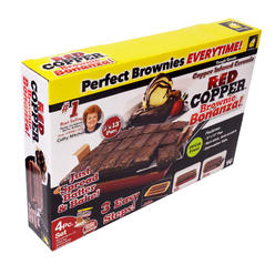 As Seen On TV BulbHead Red Copper Brownie Bonanza Pan by Bulbhead, Includes Recipe Guide