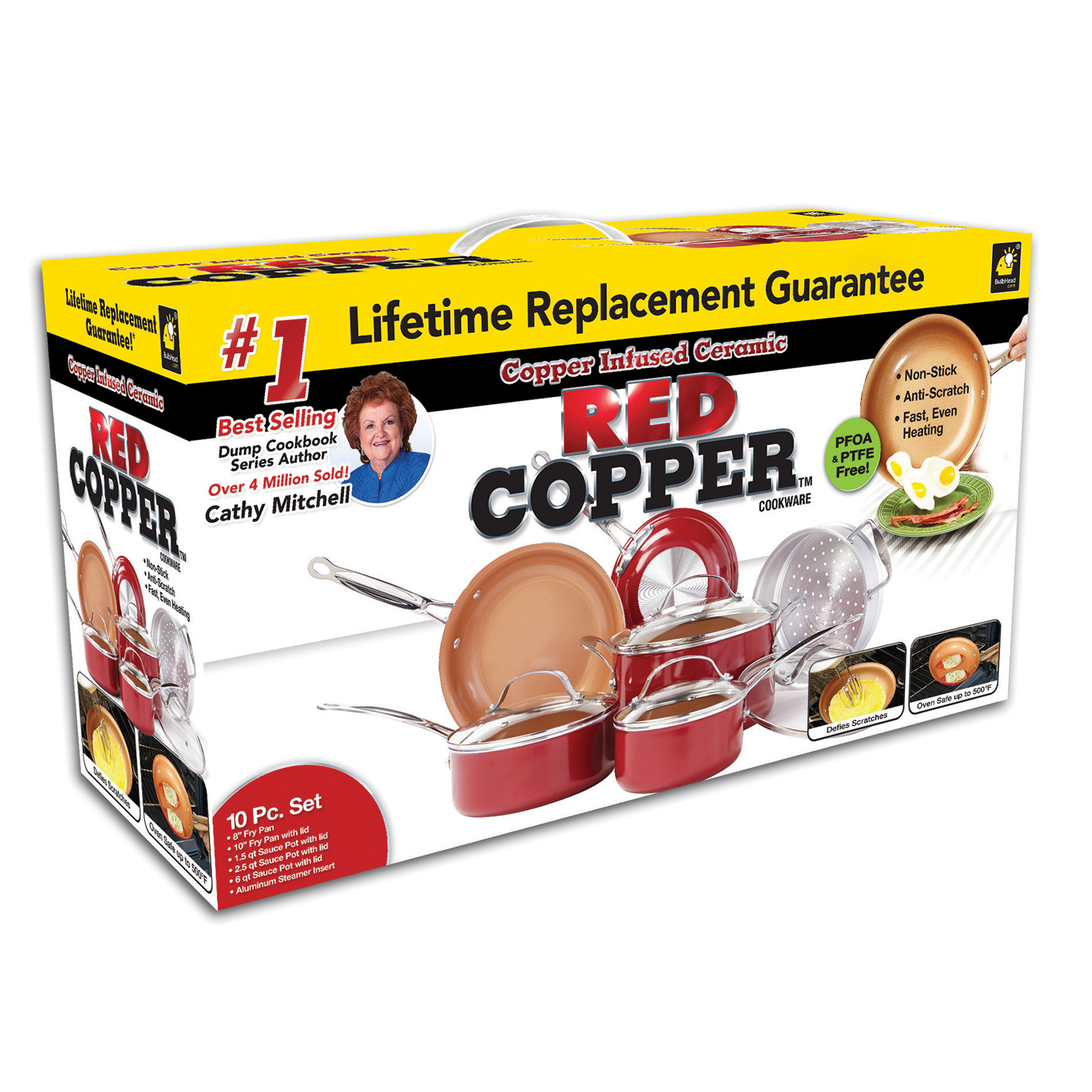 As Seen On TV 10 pc. Red Copper Cookware Set As Seen On TV 10 pc. Red Copper Cookware Set