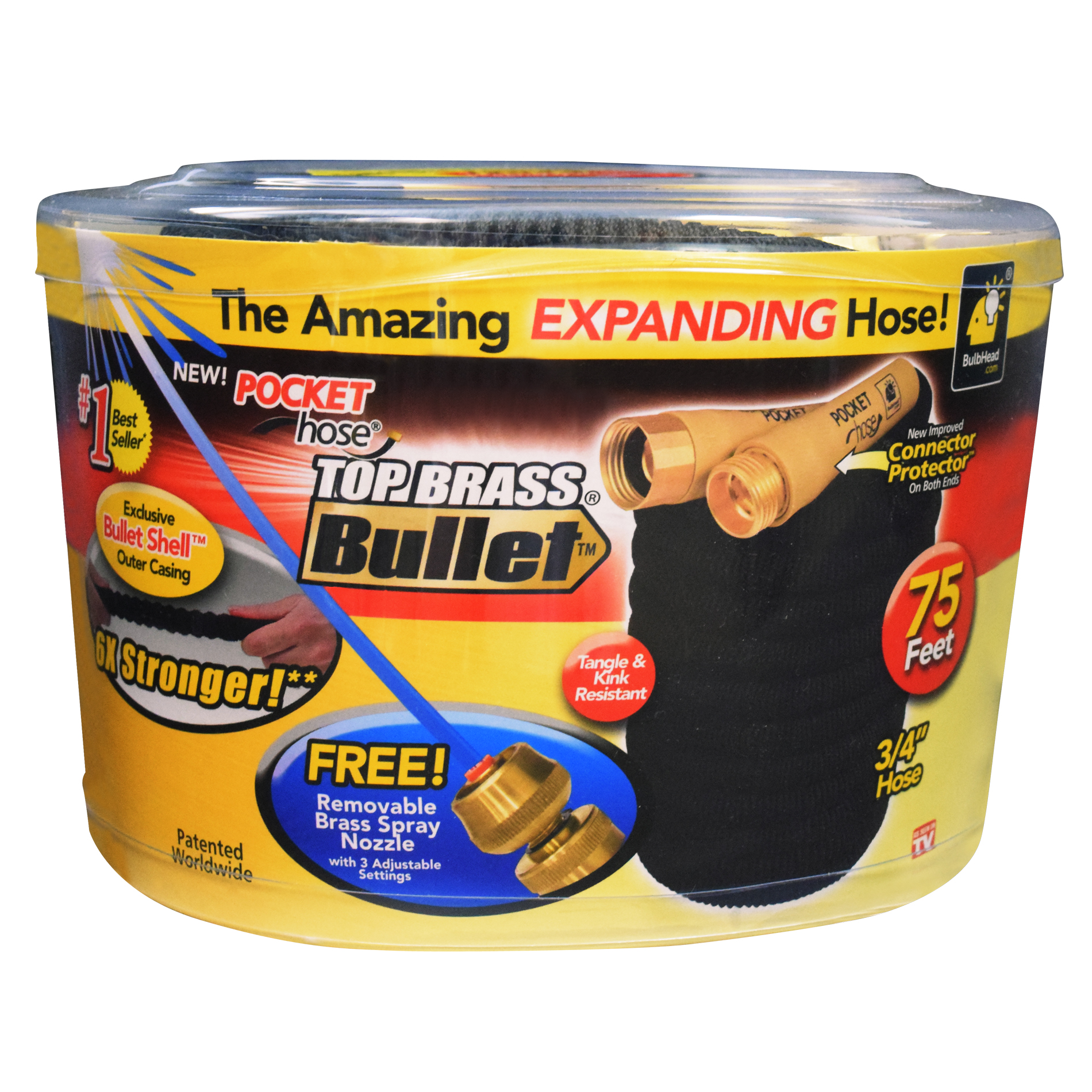 As Seen On TV 75’ Brass Bullet Expandable Hose As Seen On TV 75’ Brass Bullet Expandable Hose