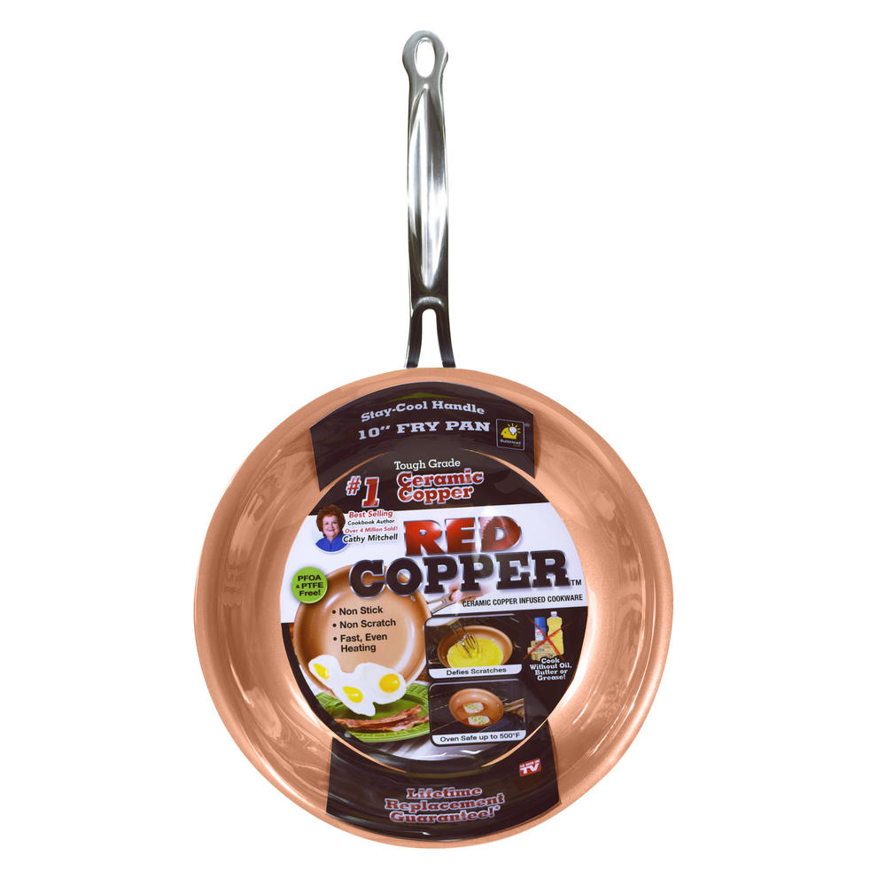 As Seen On TV 10" Red Copper Frying Pan
