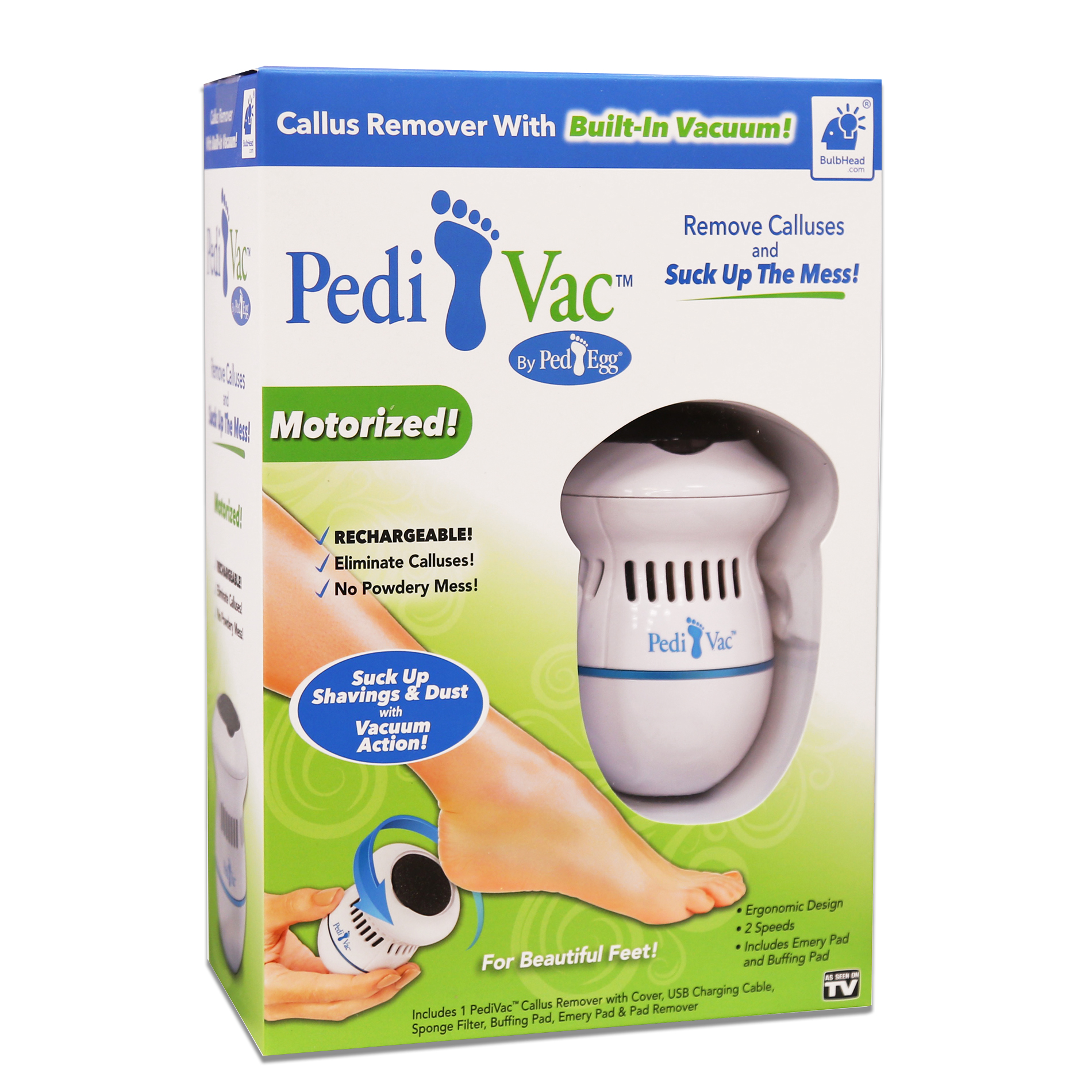 As Seen On TV Pedi Vac Callus Remover with BuiltIn Vacuum